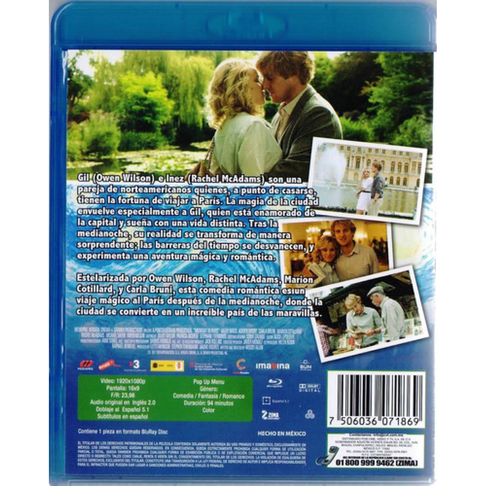 Medianoche En Paris Midnight In Paris Pelicula Lu-ray
