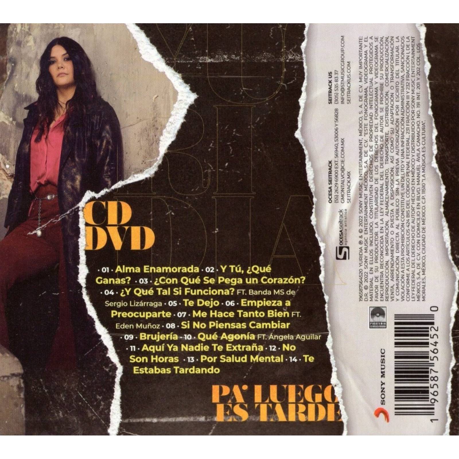 Yuridia Pa Luego Es Tarde Disco Cd