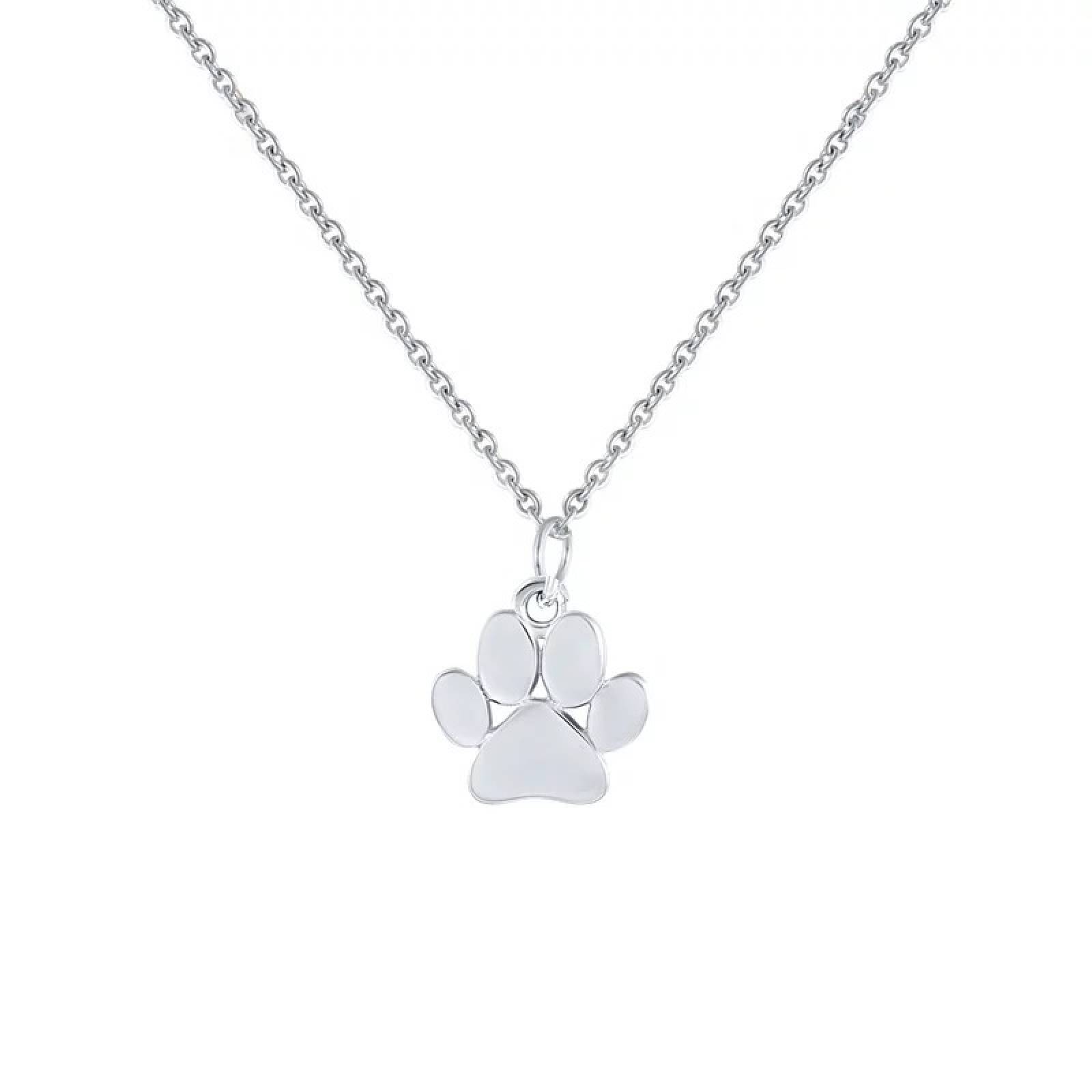 Collar ARETIZE Huella Perro de Plata de Ley 925 Plateado Mujer Unitalla + Caja de Regalo