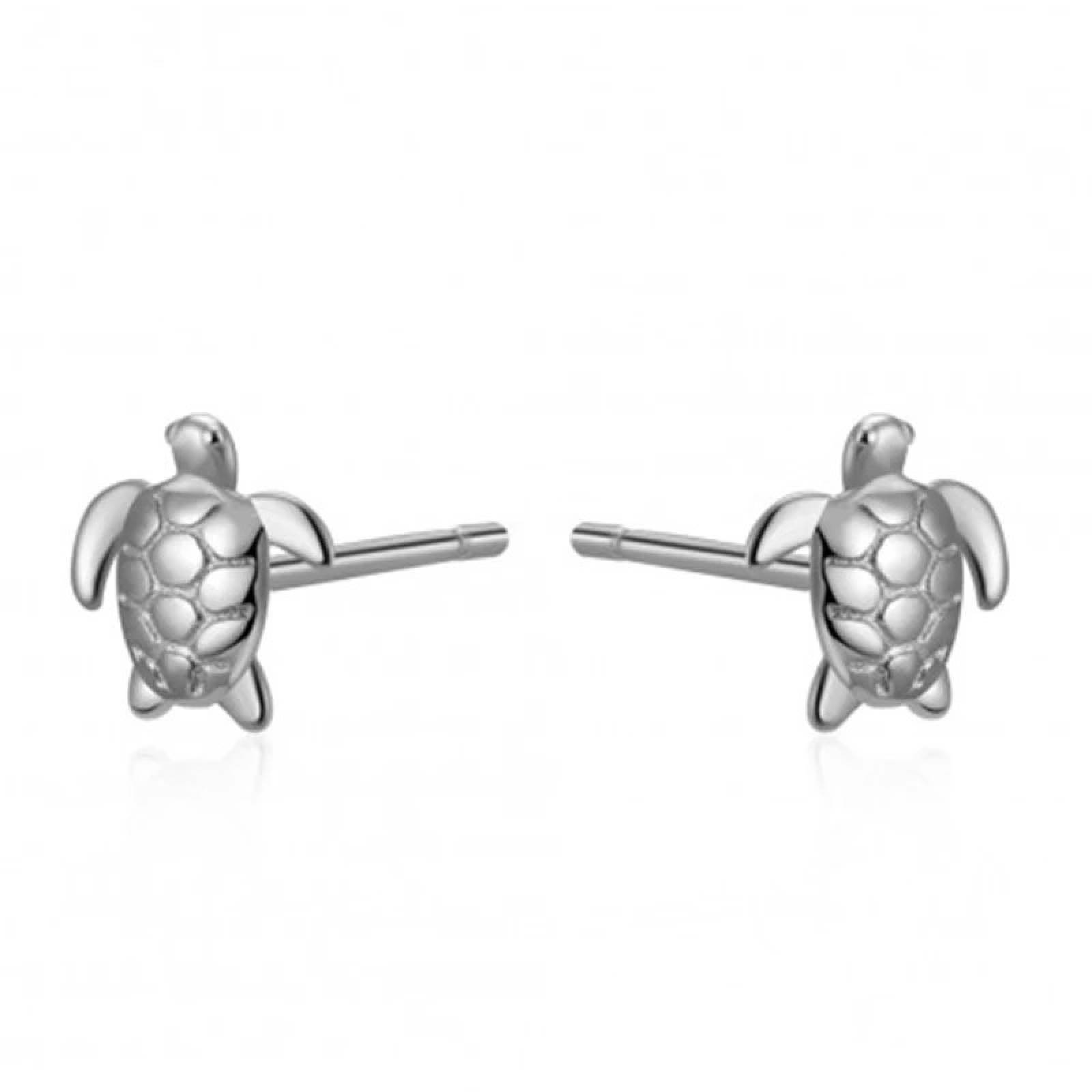 Aretes ARETIZE Tortuga de Plata de Ley 925    Plateado Mujer Unitalla + Caja de Regalo 