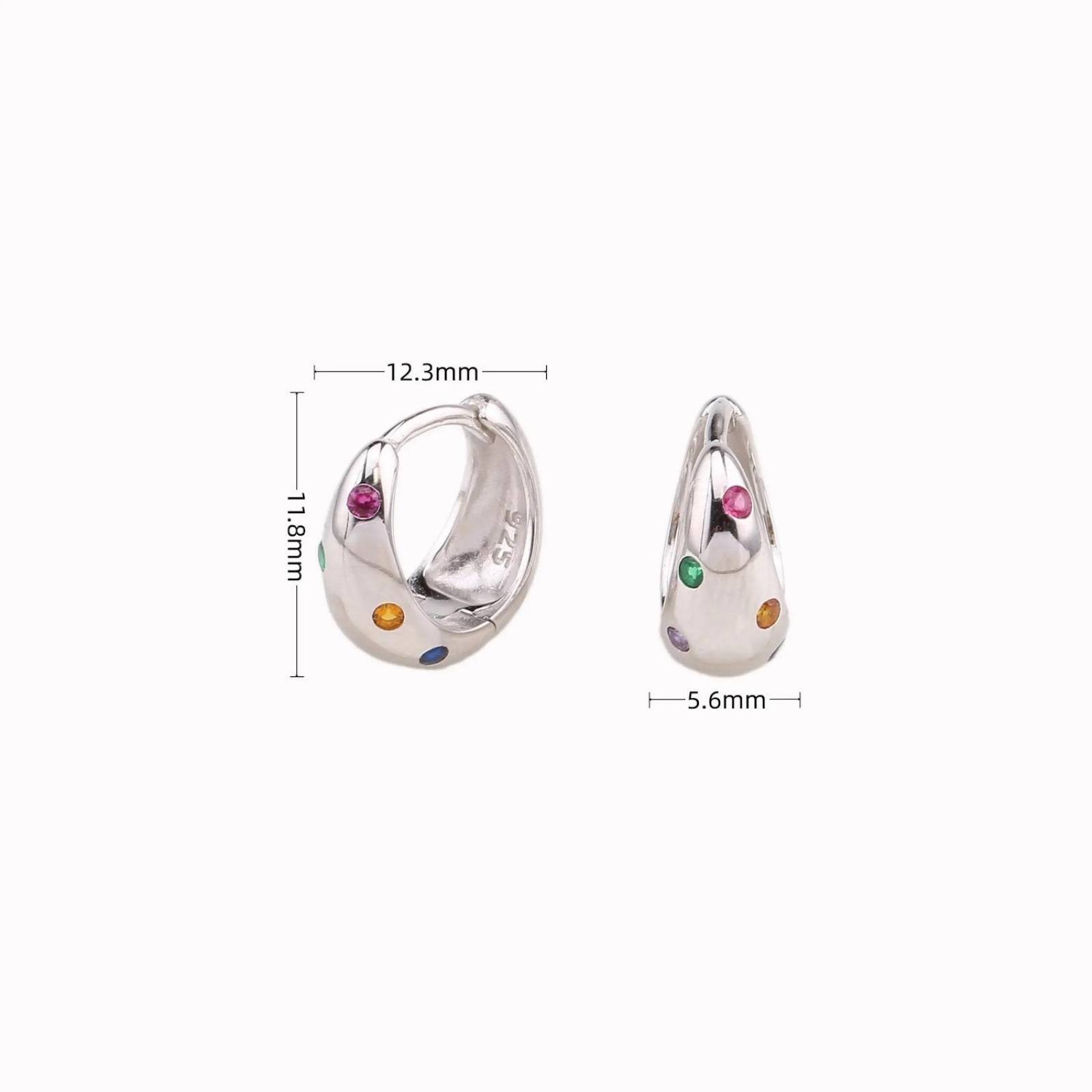 Aretes ARETIZE Aro de Plata de Ley 925 Baño en Oro de 18k Zirconias Dorado Mujer Unitalla + Caja de Regalo 