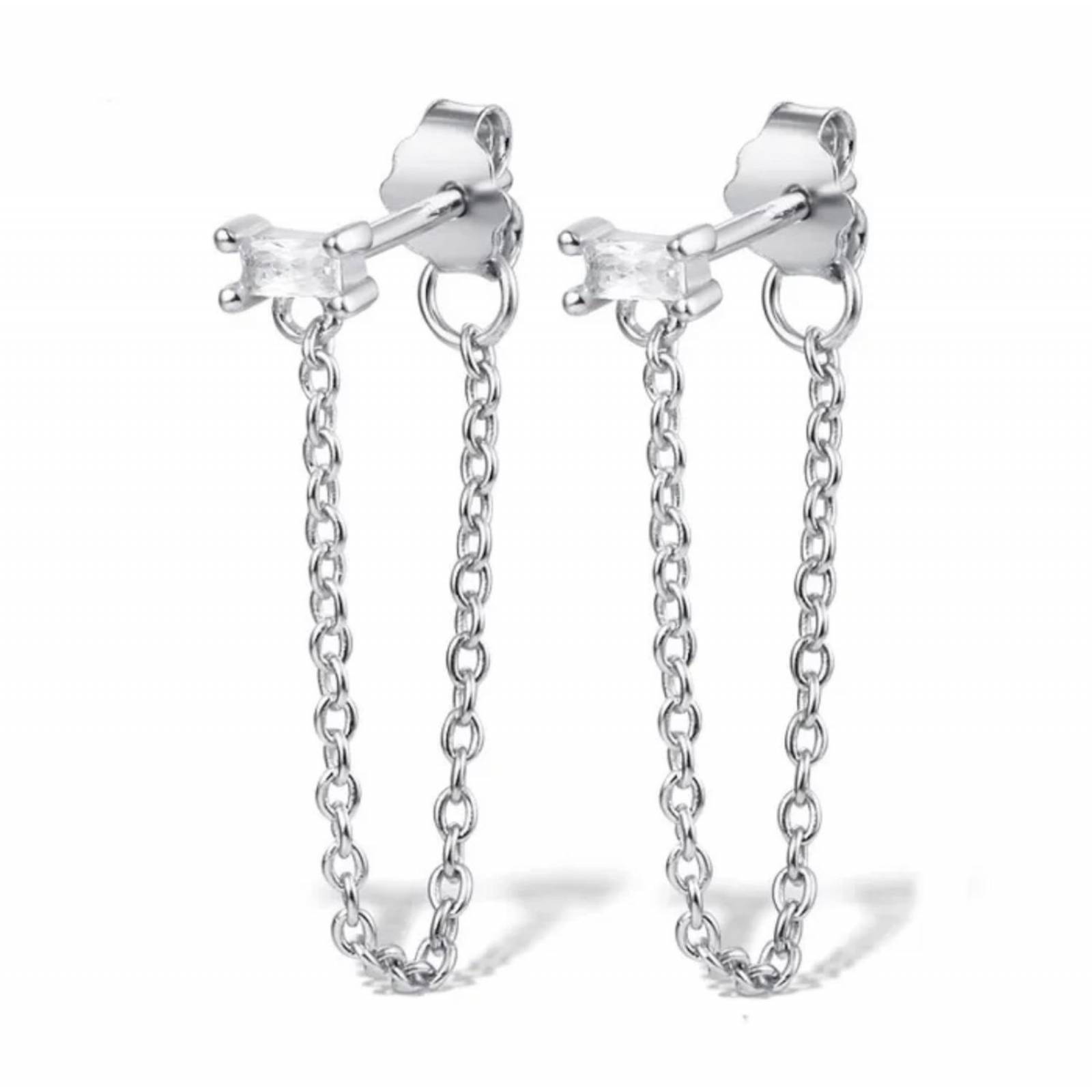 Aretes Huggies Arracadas Zirconias Amor Regalo Plata Ley 925