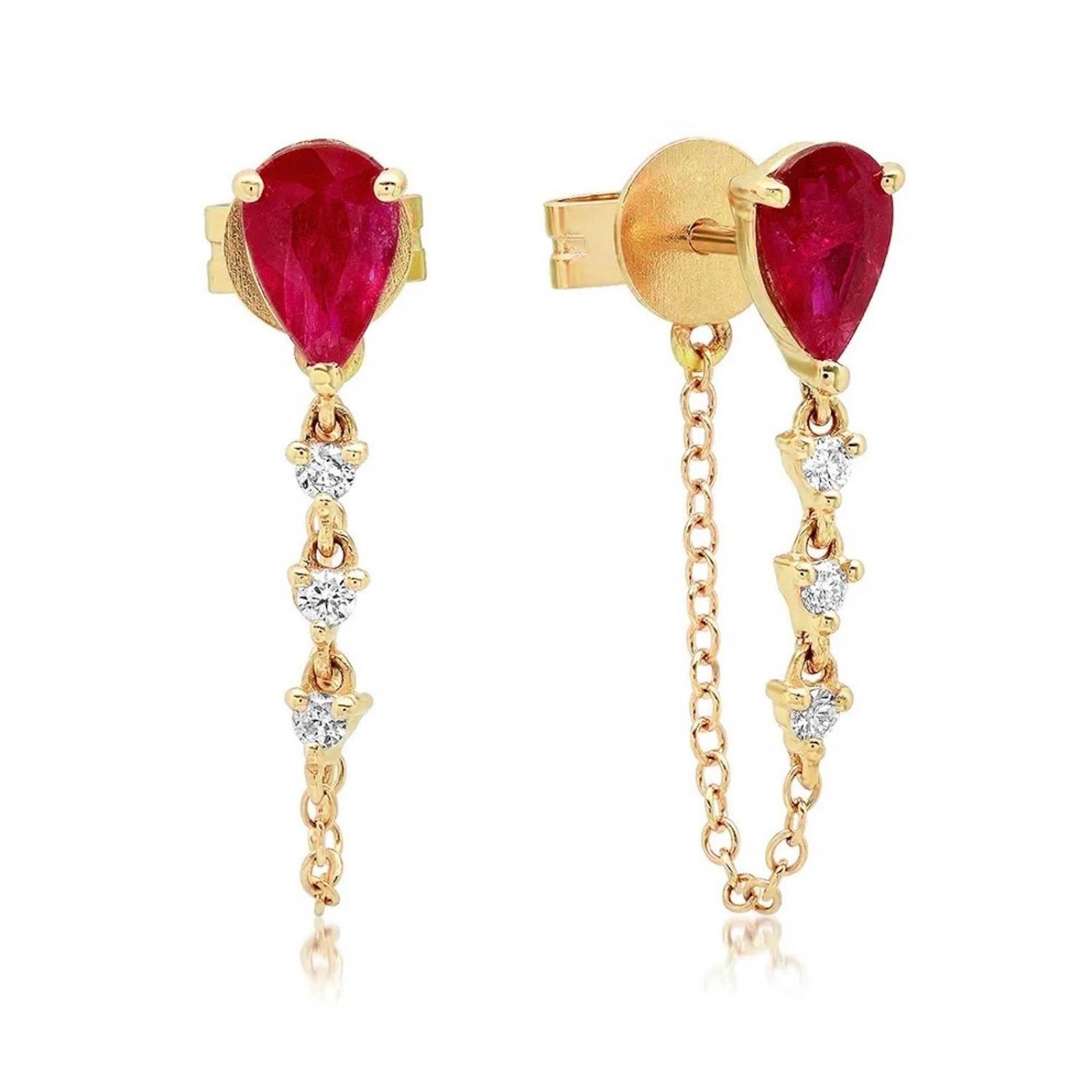 Aretes ARETIZE Cadena de Plata de Ley 925 Baño en Oro de 18k Zirconias Dorado Mujer Ajustable + Caja de Regalo 
