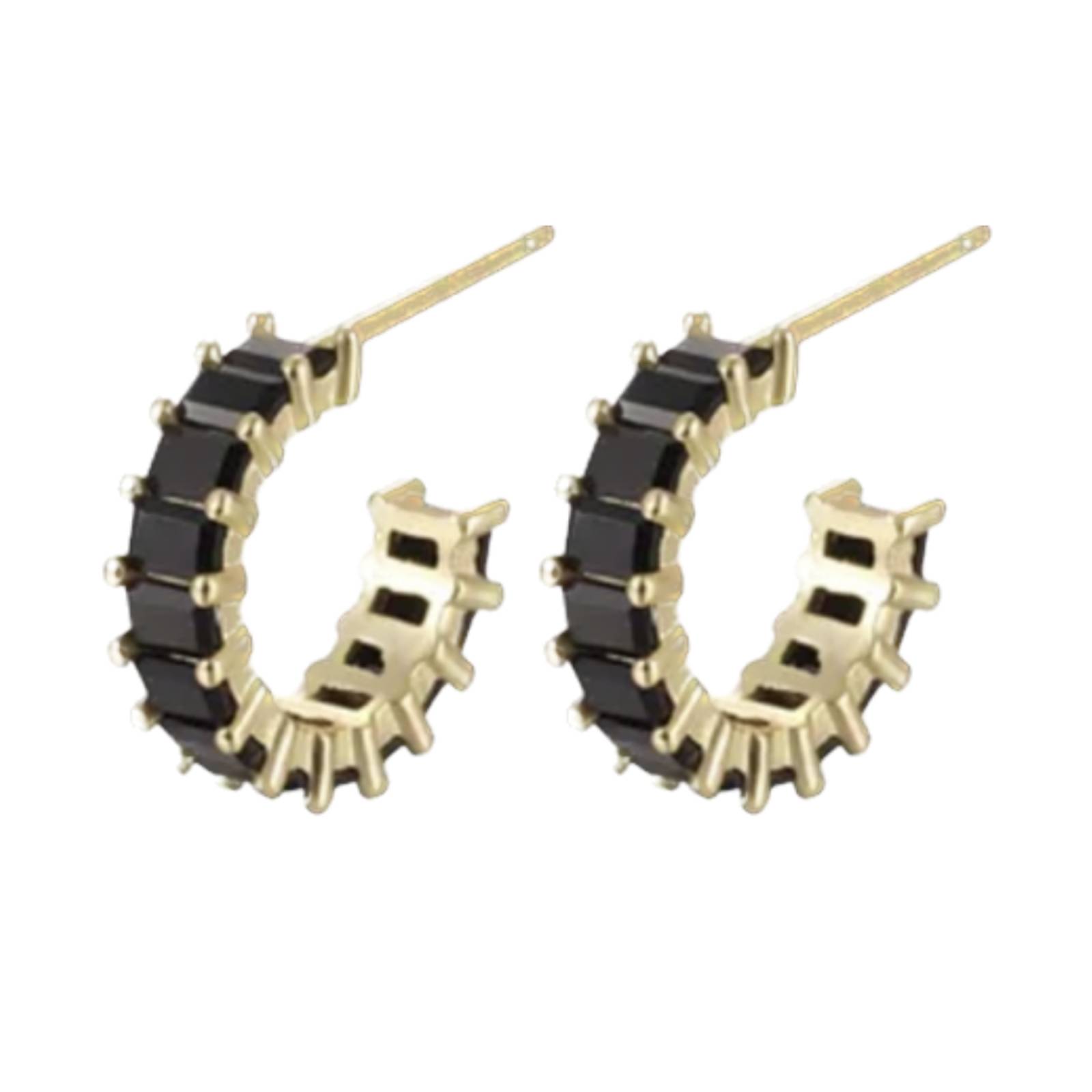 Aretes ARETIZE Aro de Plata de Ley 925 Baño en Oro de 18k Zirconias Dorado Mujer Unitalla + Caja de Regalo 
