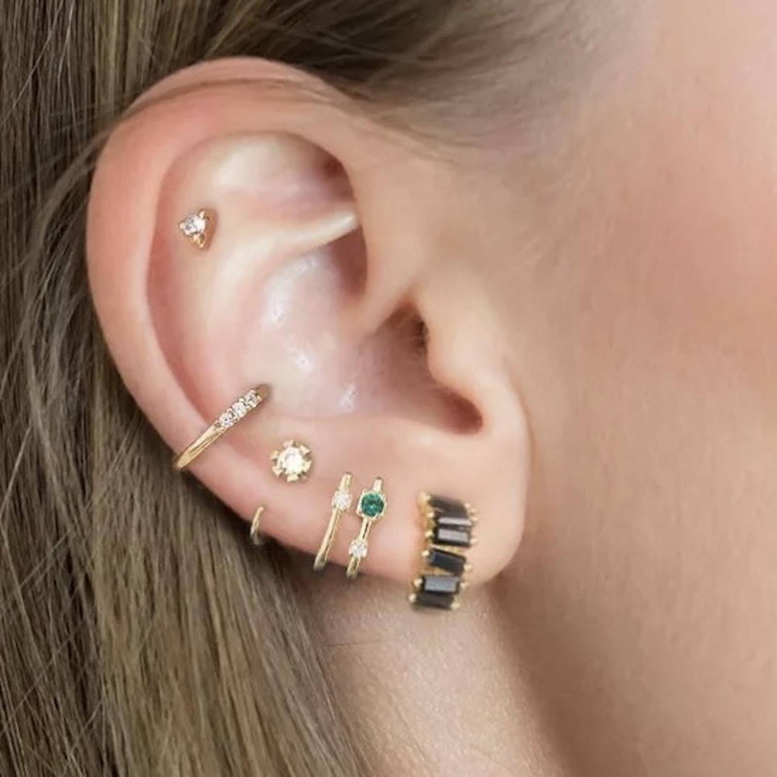 Aretes ARETIZE Aro de Plata de Ley 925 Baño en Oro de 18k Zirconias Dorado Mujer Unitalla + Caja de Regalo 