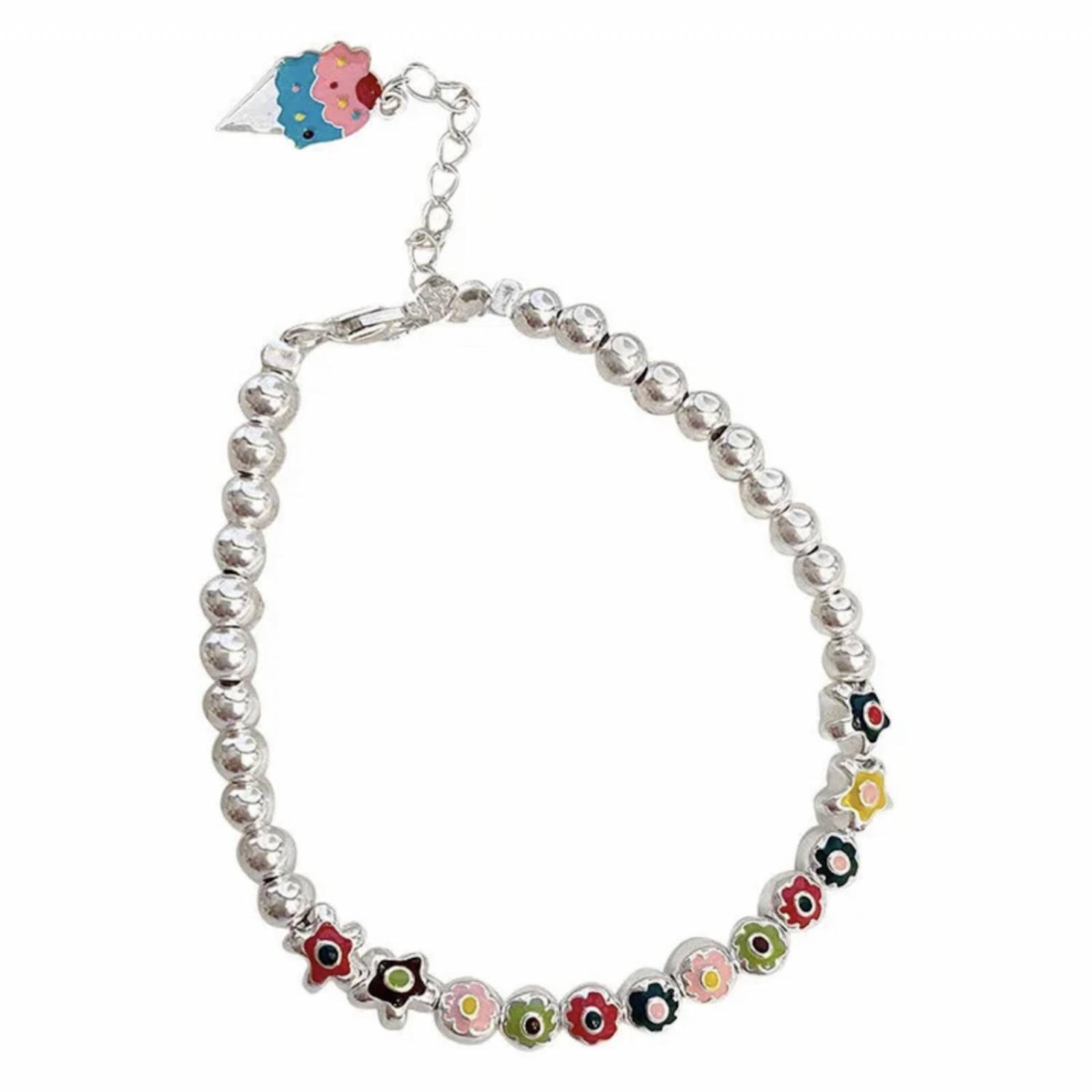 Pulsera ARETIZE Brazalete Cuentas de Plata de Ley 925 Cuentas Plateado Mujer Ajustable + Caja de Regalo 