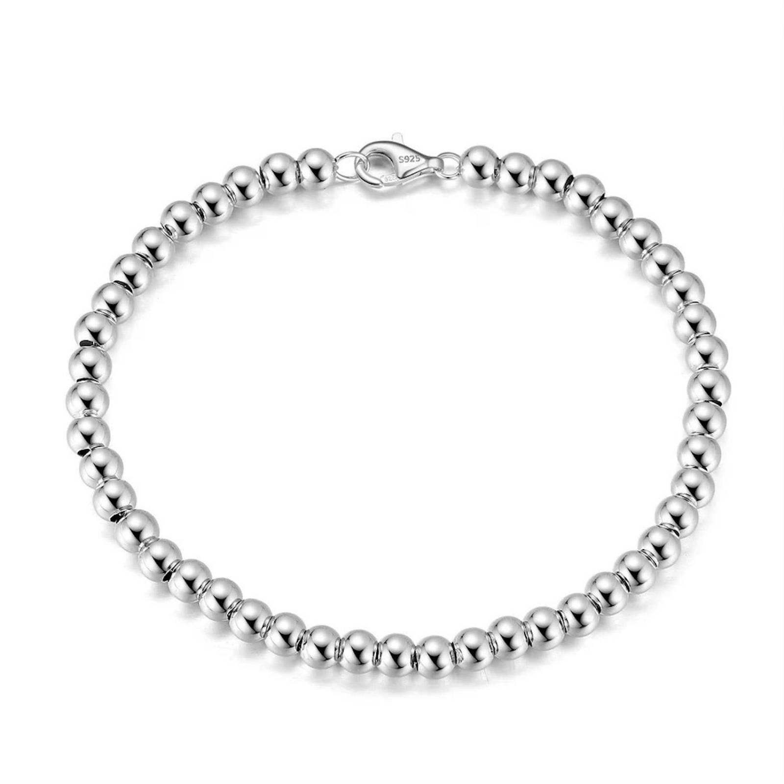 Pulsera de Plata 925 Cuentas Bolitas 16.5cm Plateado 18cm