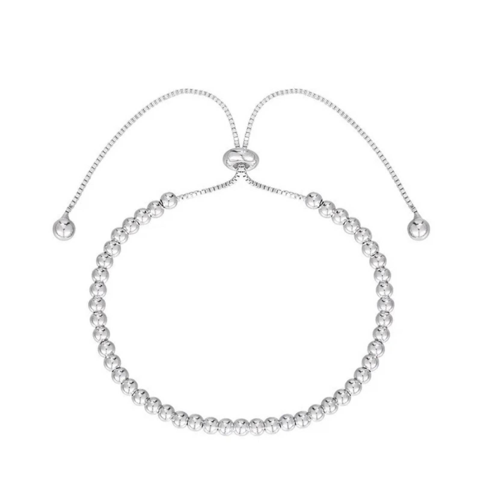 Pulsera de Plata 925 Cuentas Bolitas Unitalla Mujer 