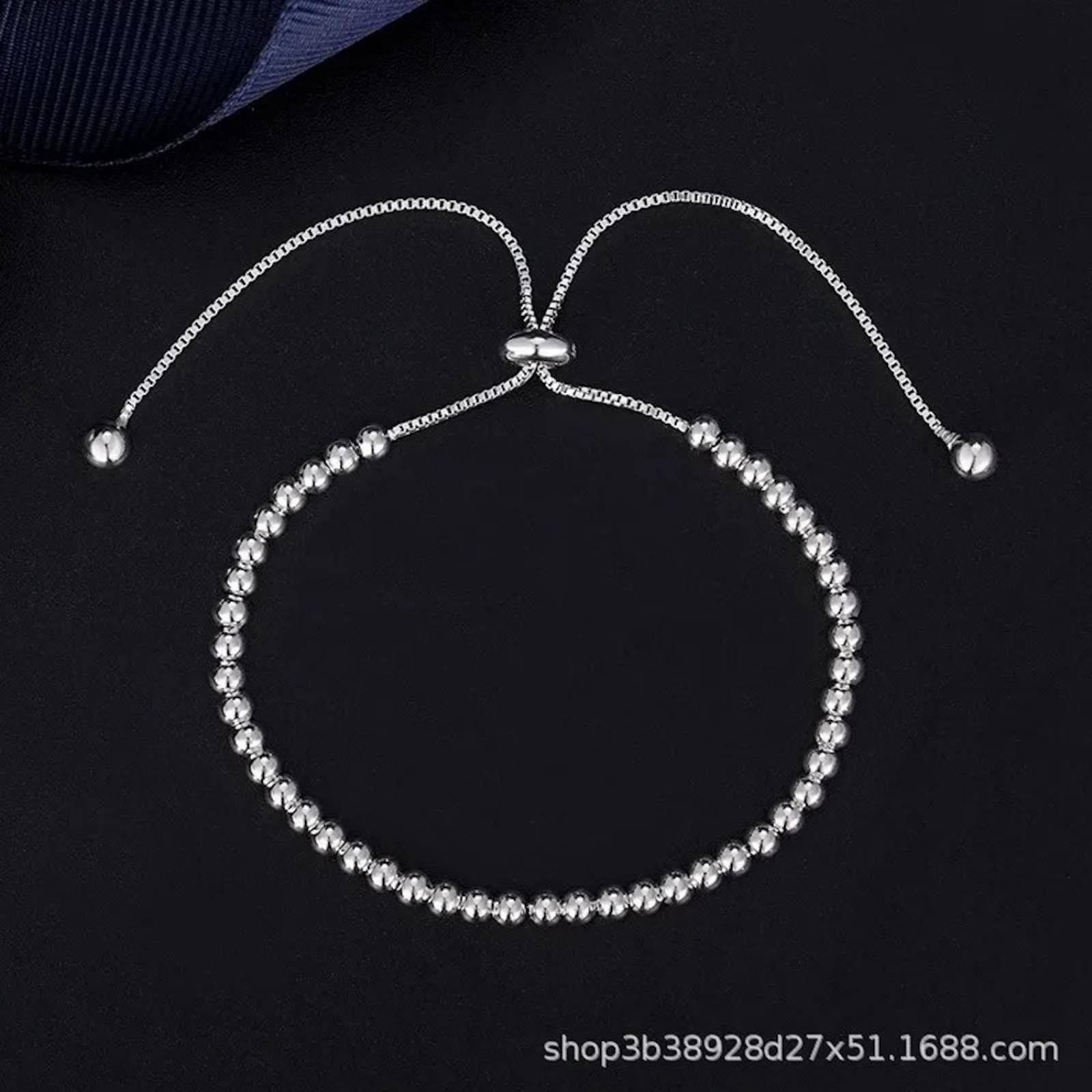 Pulsera de Plata 925 Cuentas Bolitas Unitalla Mujer 
