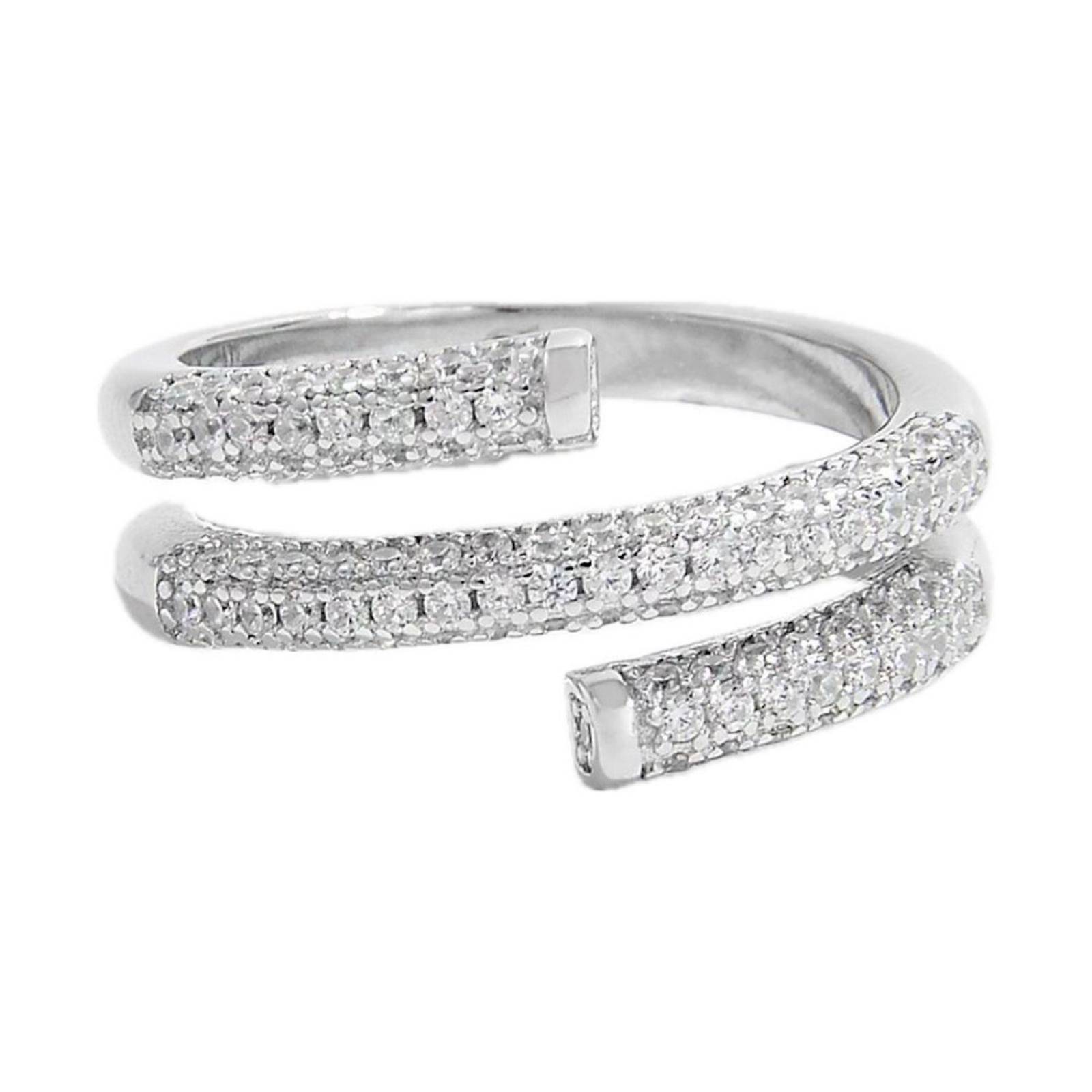 Anillo de Plata 925 Zirconias Azules Bicolor Talla 5 Plateado 8.0