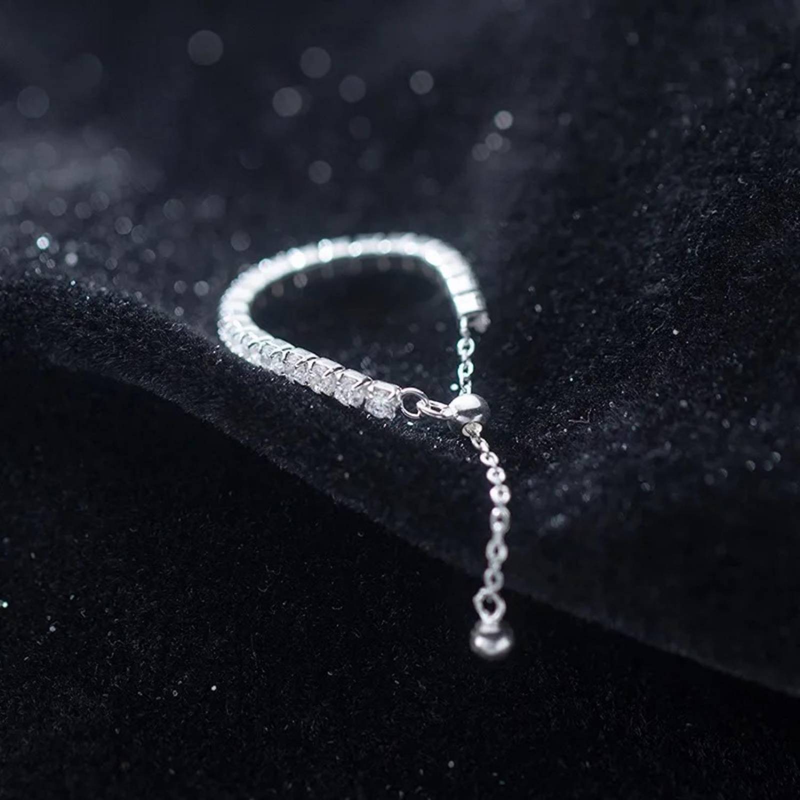 Anillo de Plata 925 Transparente Zirconias Ajustable Mujer
