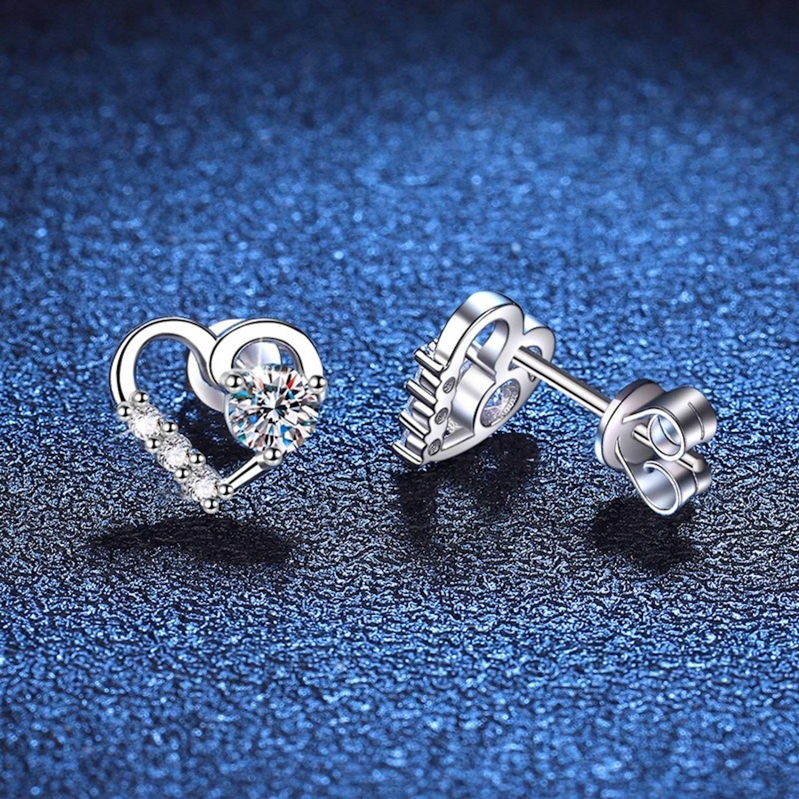 Aretes de Plata 925 de Corazón Zirconias Unitalla Mujer 