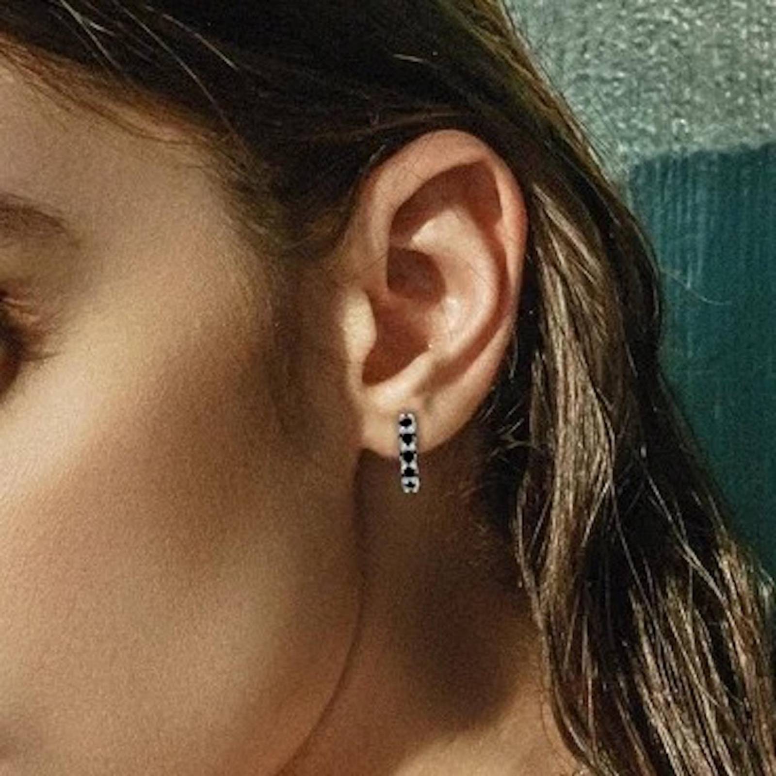 Aretes de Plata 925 Arracadas Zirconias Rosas Aro Unitalla Plateado 1.9cm