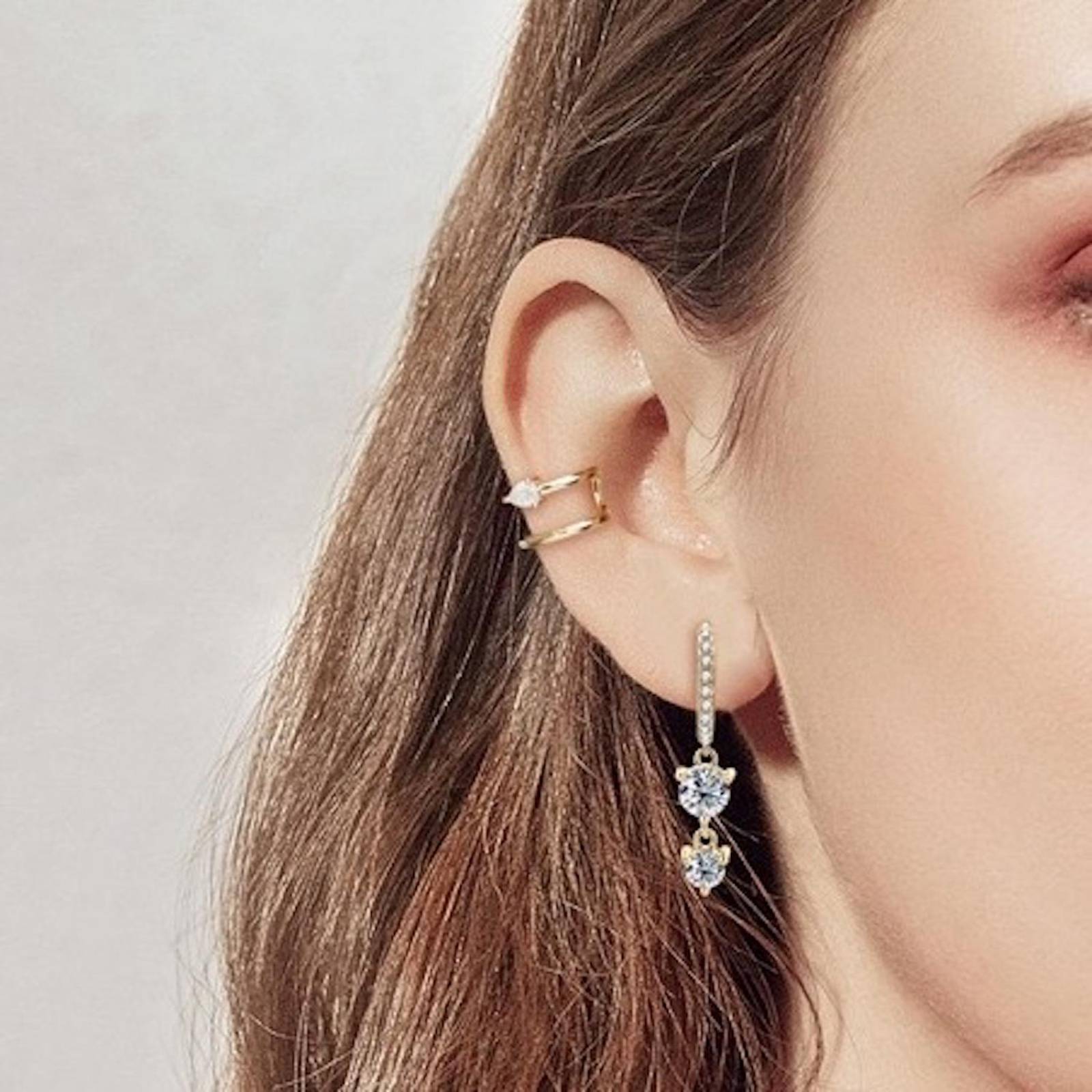 Aretes de Plata 925 Colgantes con Zirconias Unitalla Mujer 