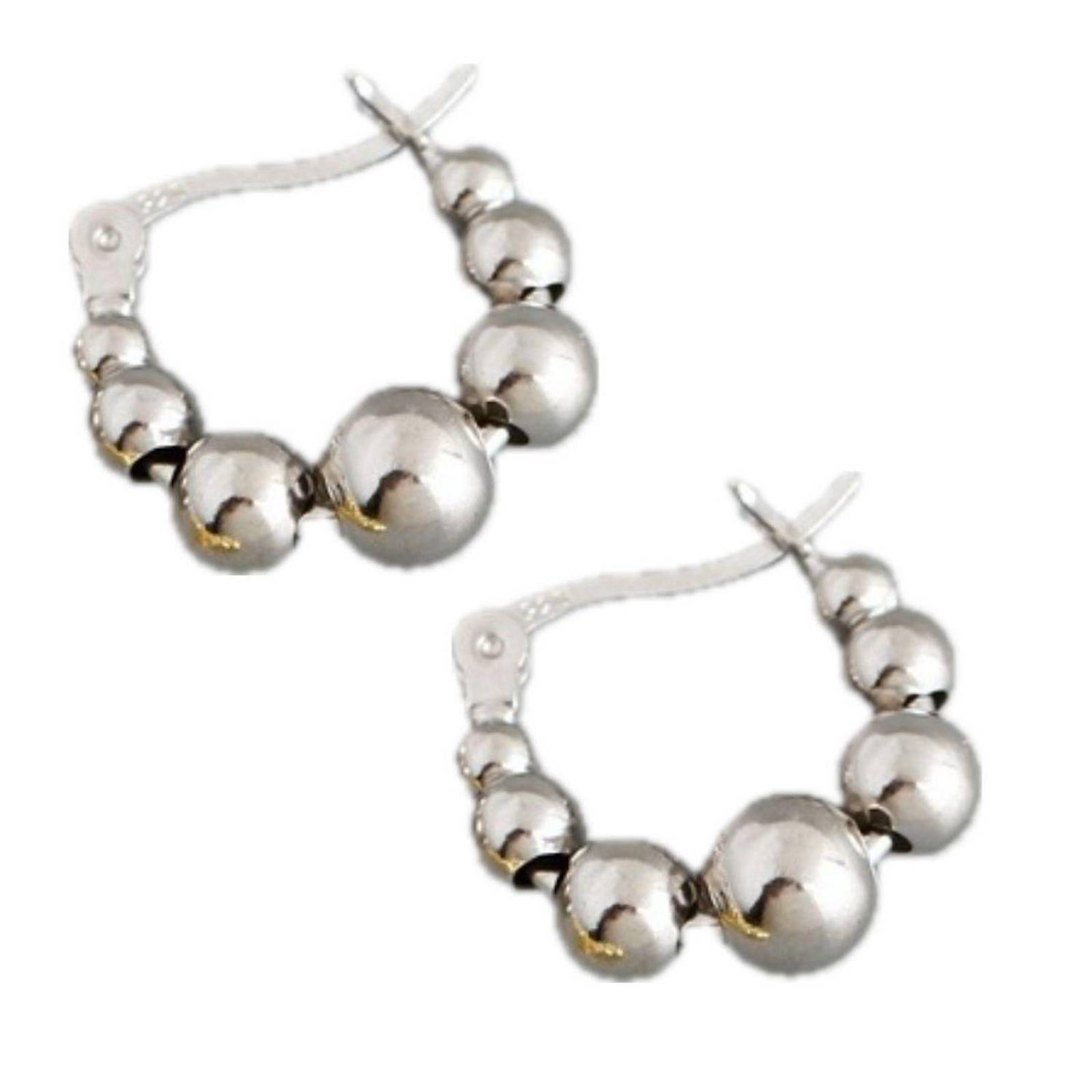 Aretes de Plata 925 de Cuentas Bolitas Unitalla Mujer 