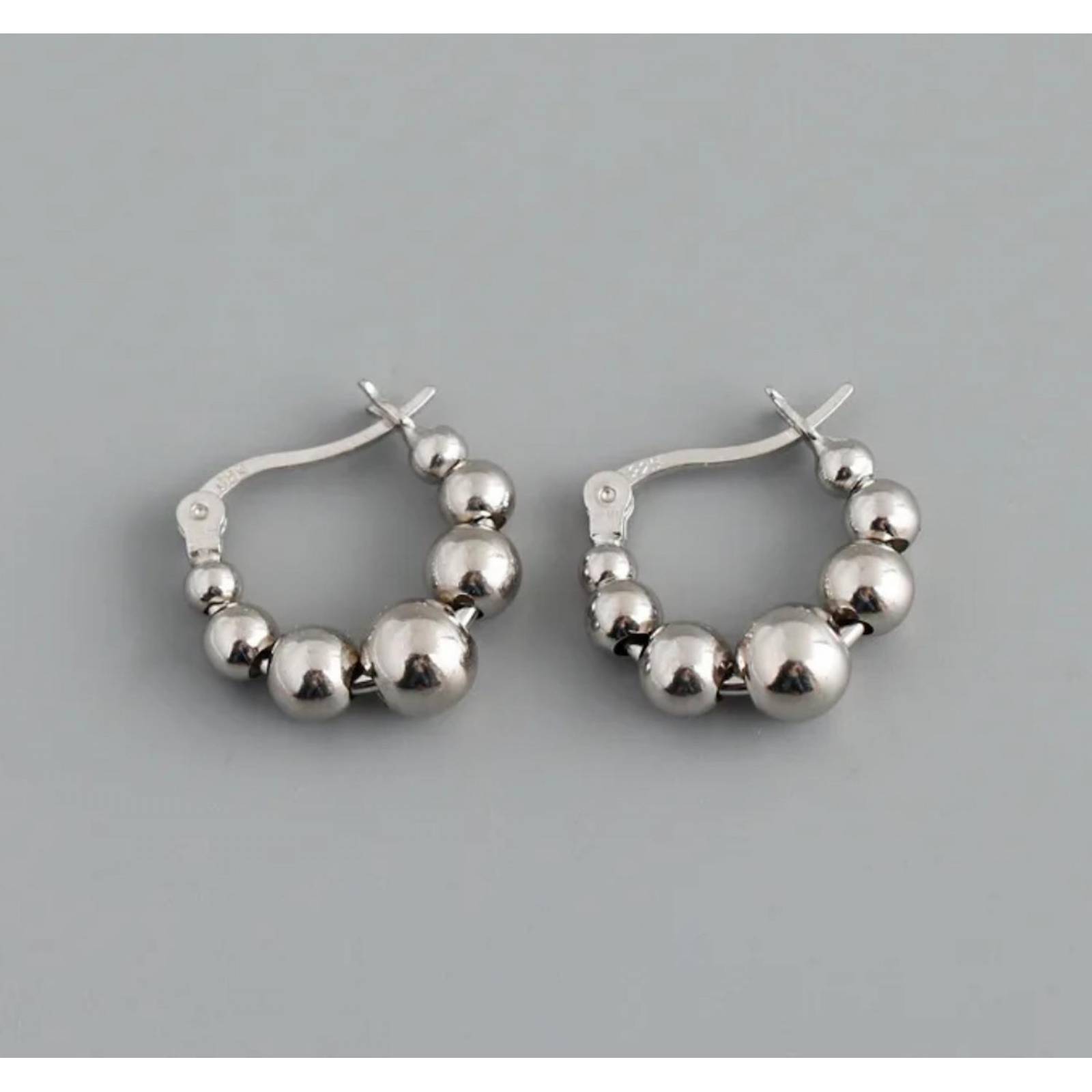 Aretes de Plata 925 de Cuentas Bolitas Unitalla Mujer 