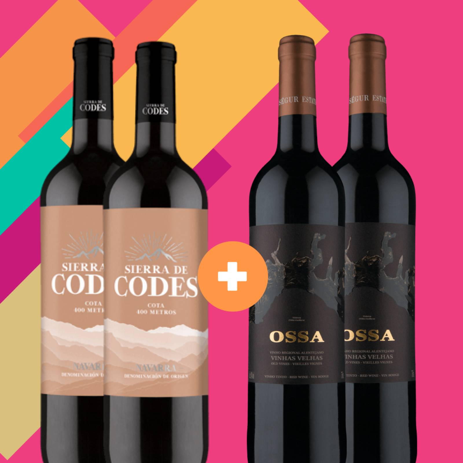 Pack 2 Vino Sierra de Codes 400 & Pack 2 Vino Ossa Vinhas 