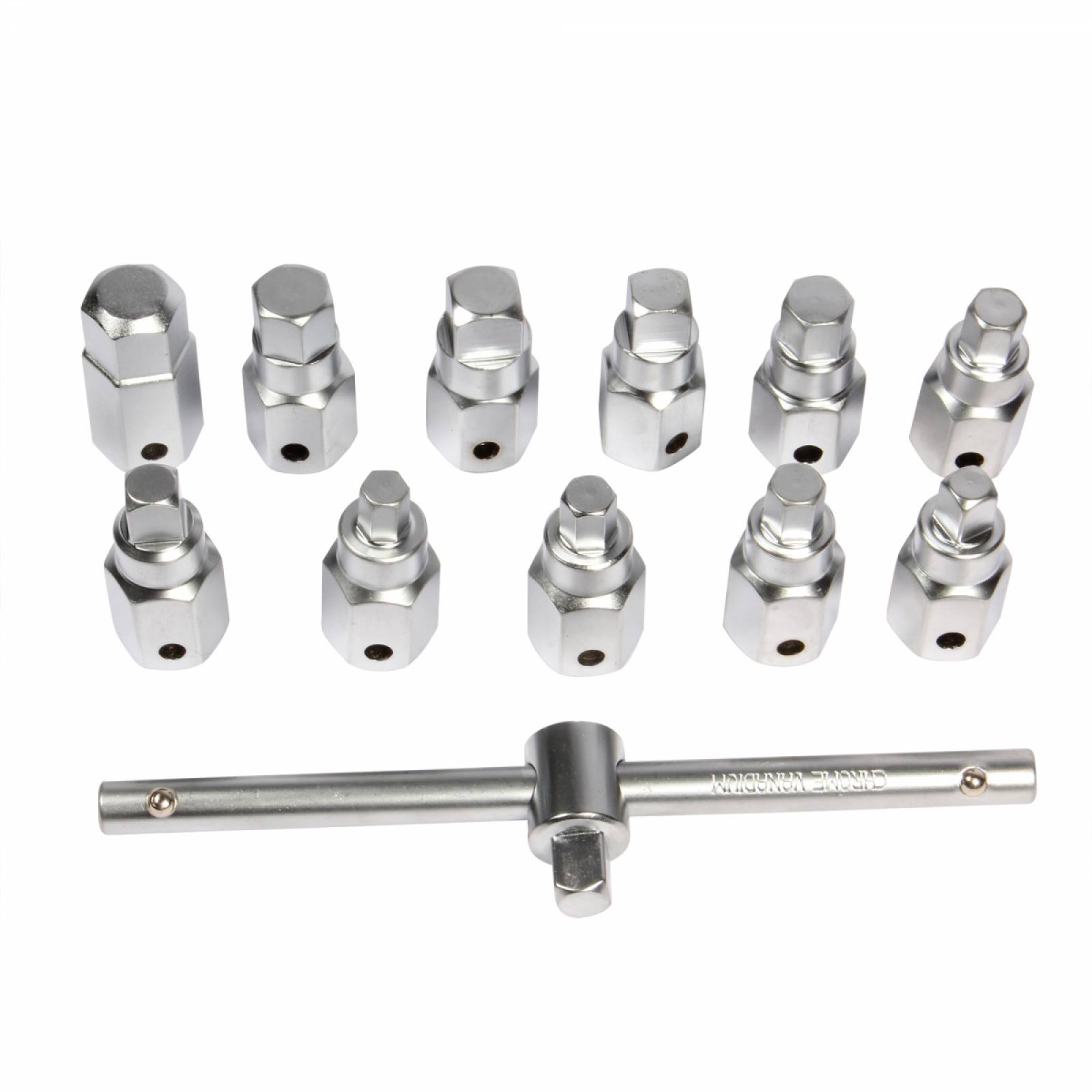 Kit de dados y llaves 3/8" para tapón de carter