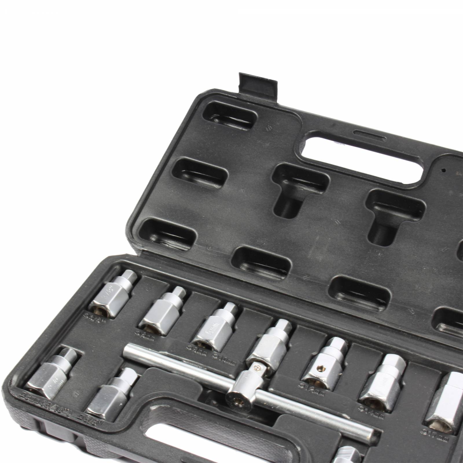 Kit de dados y llaves 3/8" para tapón de carter
