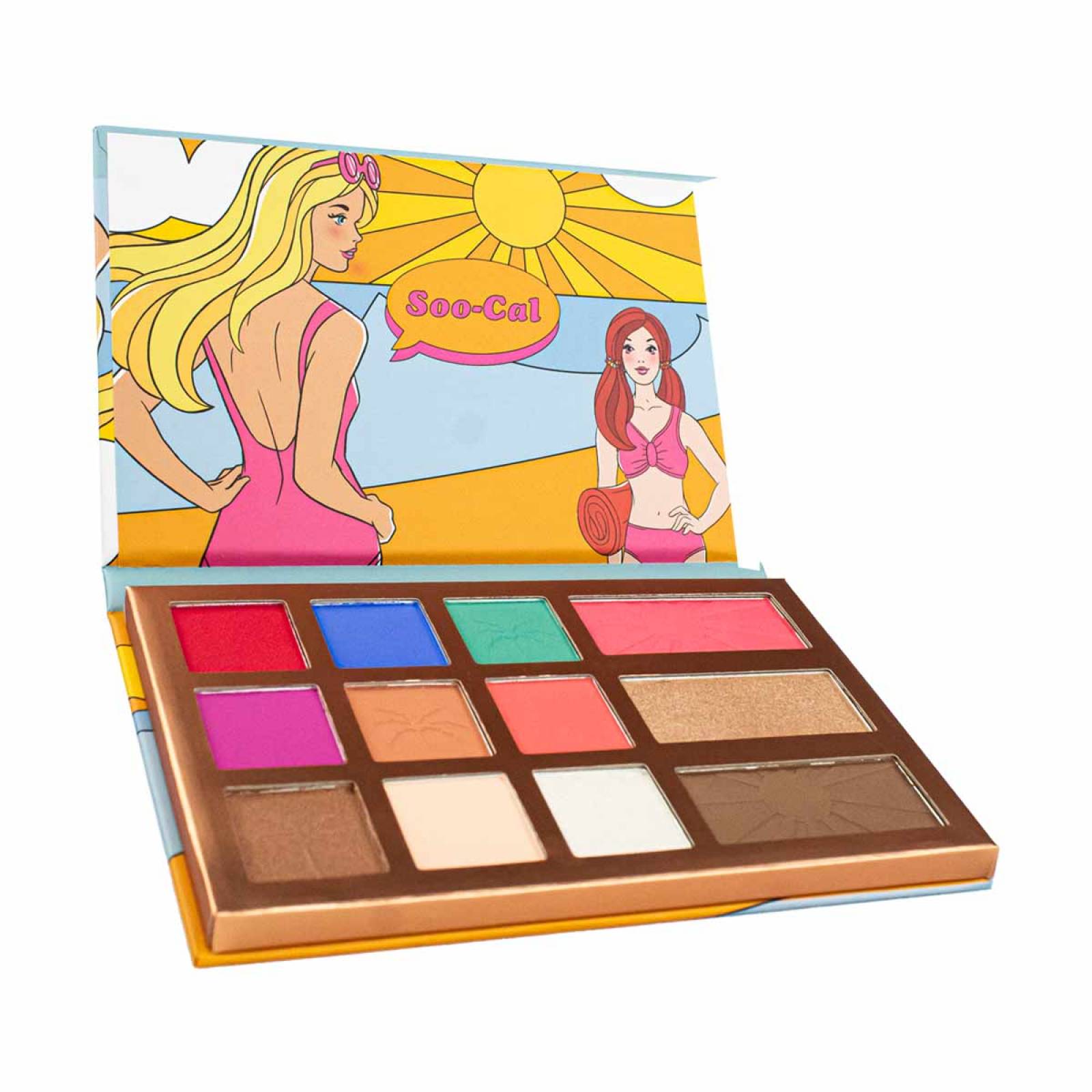 Paleta Maquillaje Para Rostro Y Ojos 12 Tonos Barbie Malibu X Bys Cosmetics