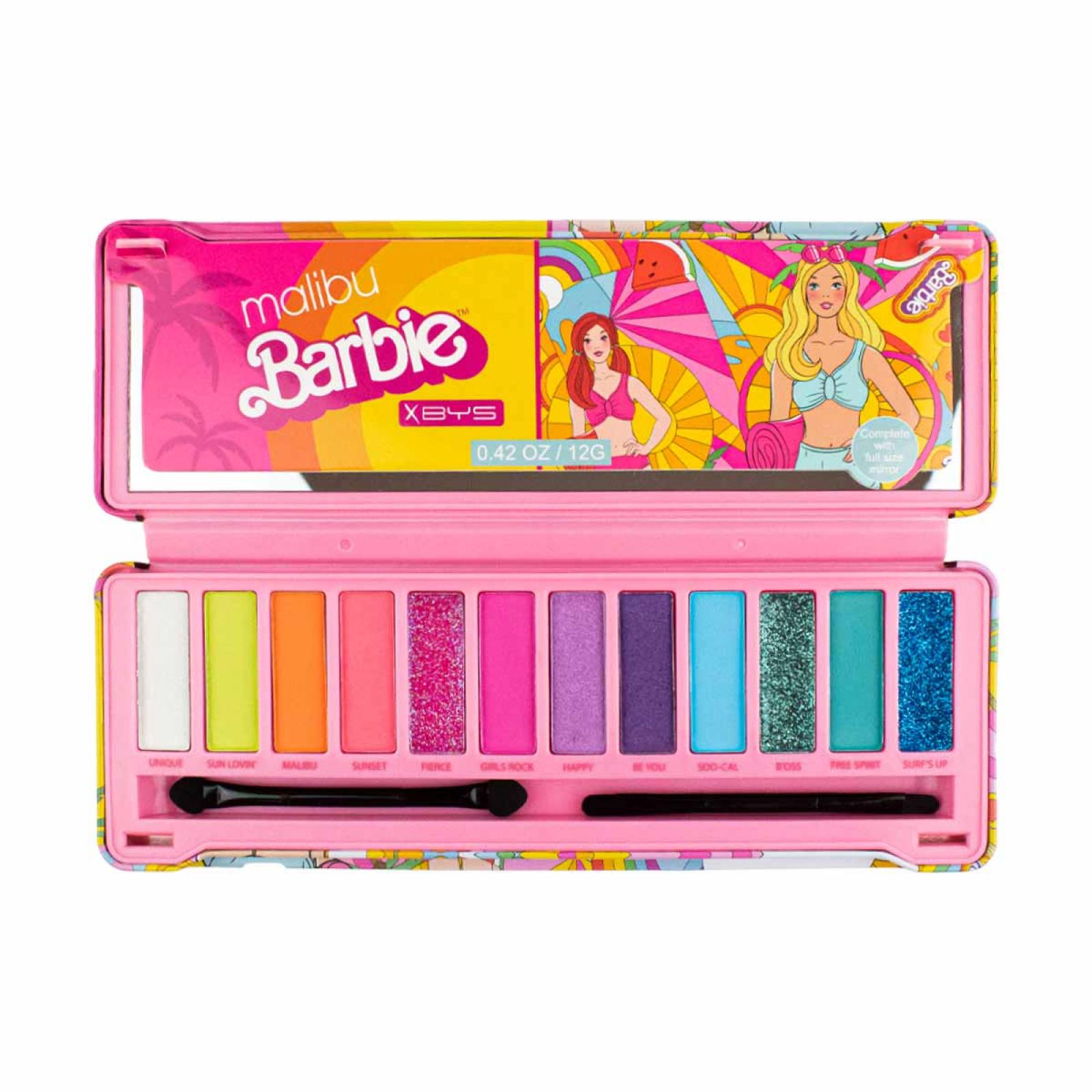 Paleta De Sombras Para Ojos 12 Tonos Barbie Malibu X Bys Cosmetics