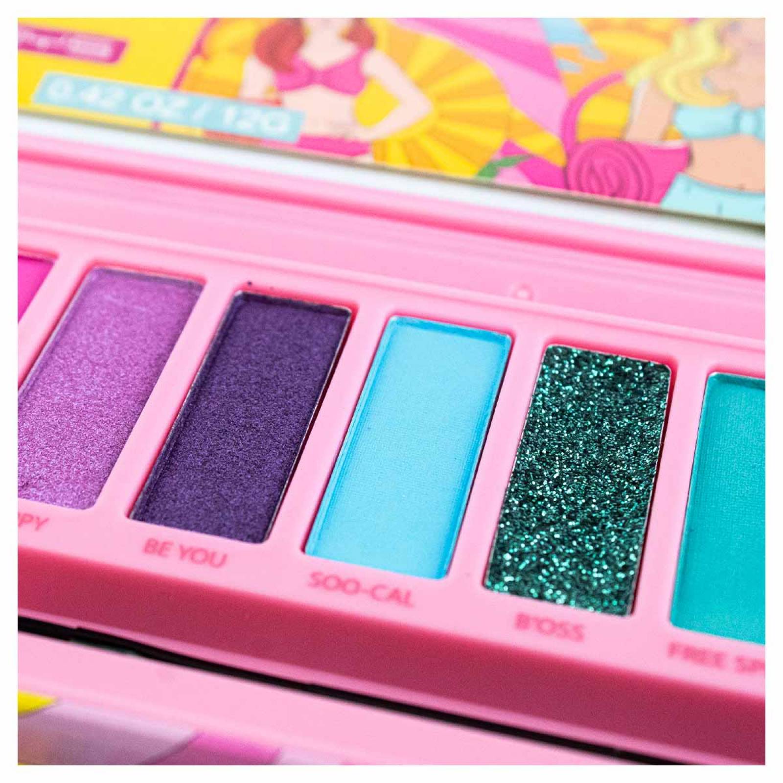 Paleta De Sombras Para Ojos 12 Tonos Barbie Malibu X Bys Cosmetics