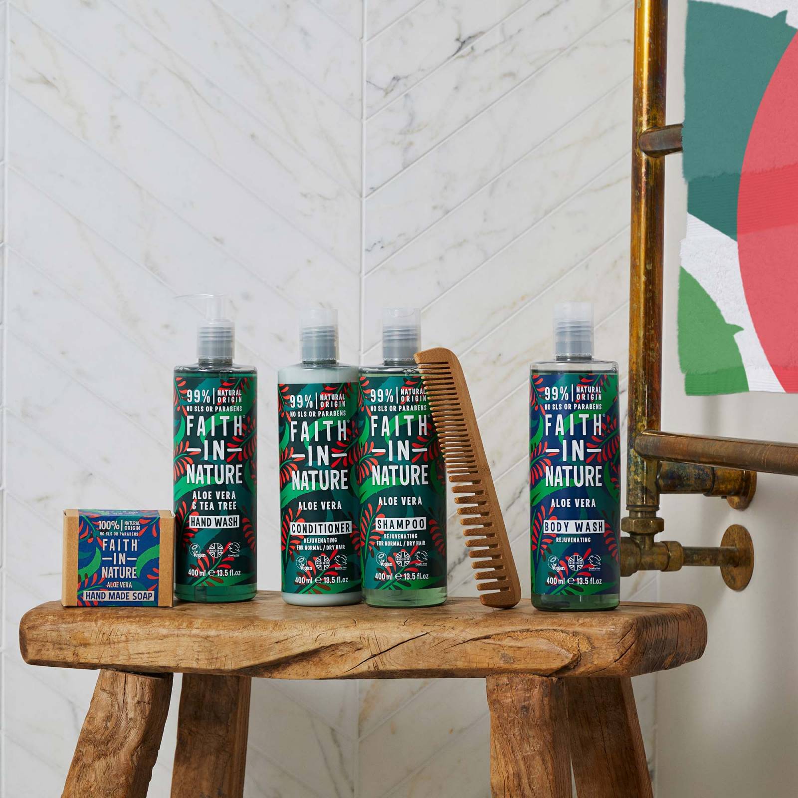 Shampoo Y Acondicionador Natural de Aloe Vera Faith In Nature 400 ml