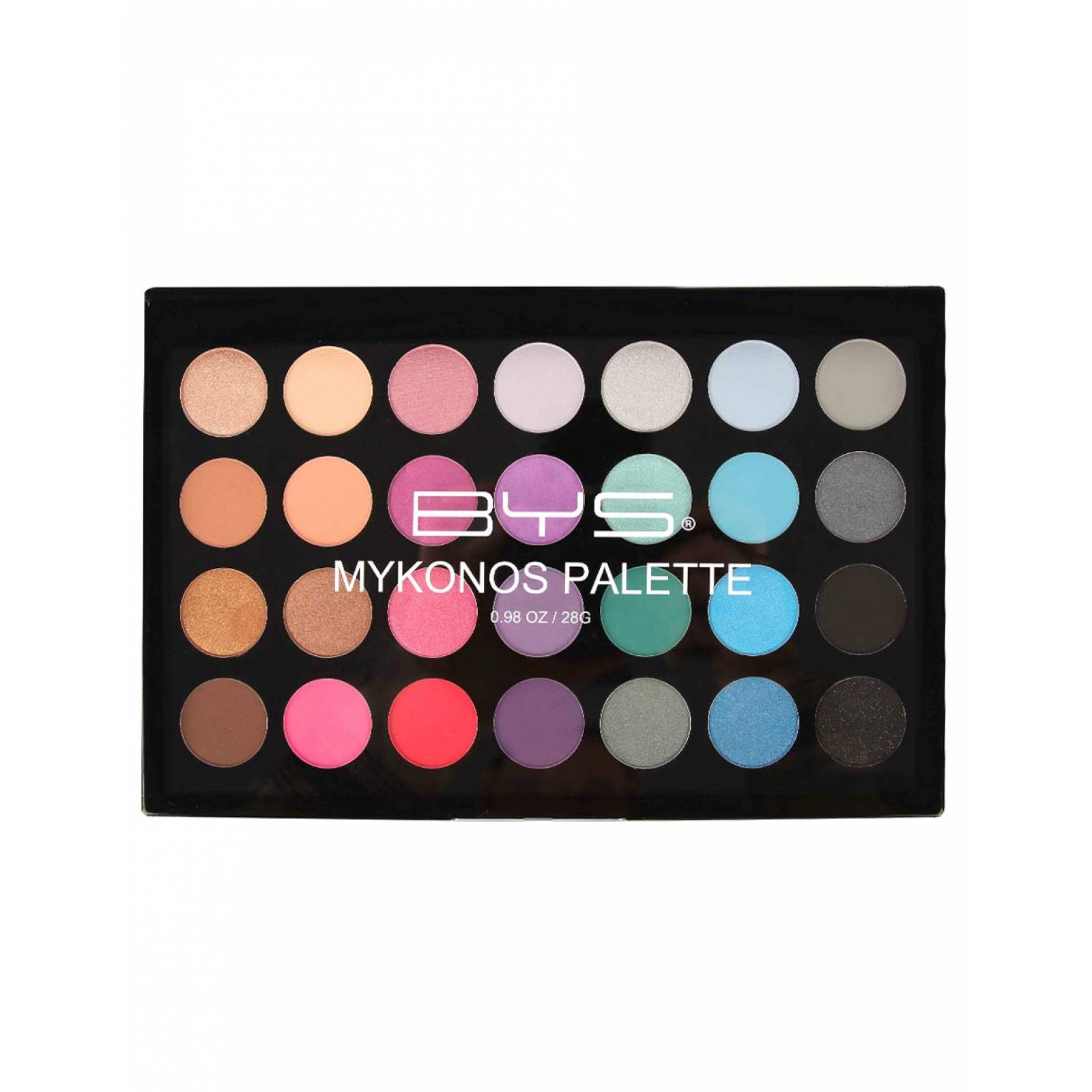 Paleta de sombras 28 tonos Mykonos BYS Cosmetics
