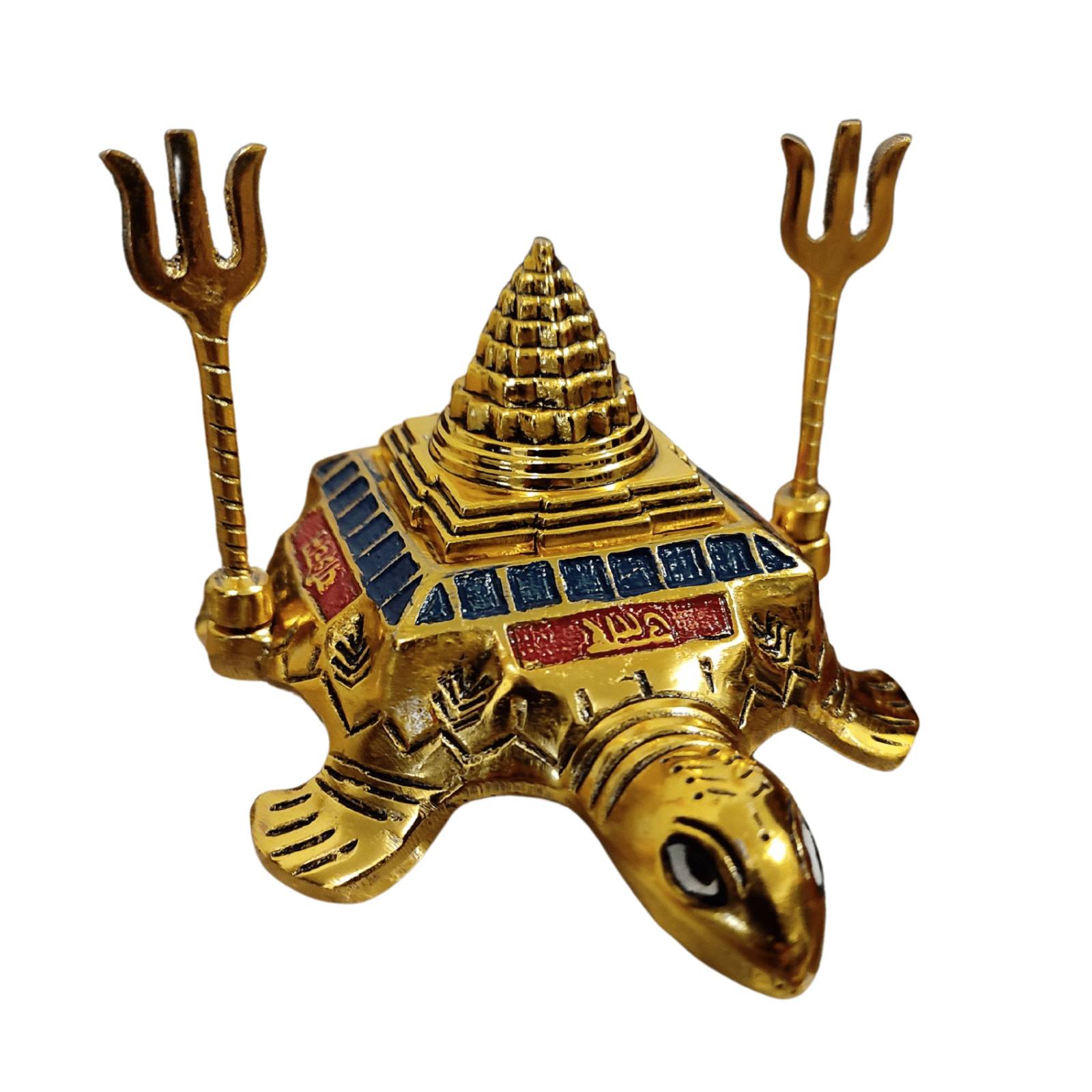 Tortuga Meru Sri Yantra Bhairav para buena suerte- India Tienda