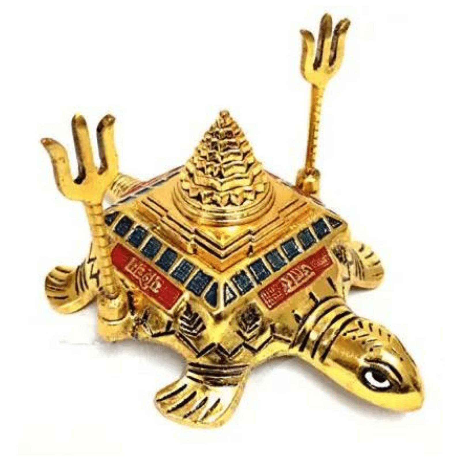 Tortuga Meru Sri Yantra Bhairav para buena suerte- India Tienda