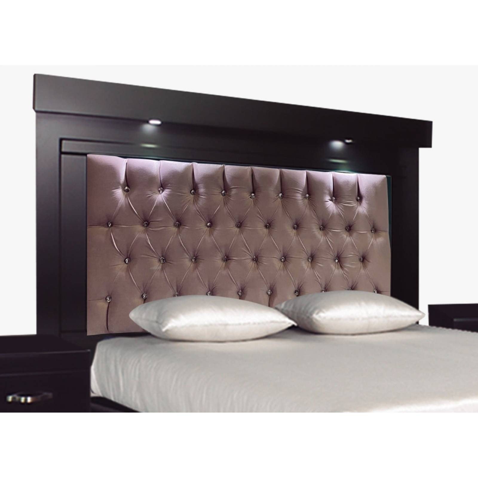 Cabecera epigraje tapizado de capitón elegante recámara Monaco