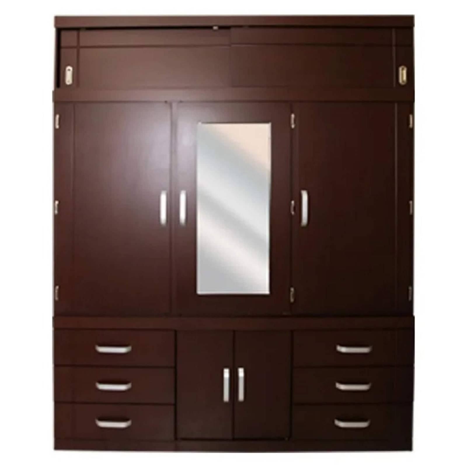 Ropero Mediano Moderno Con puertas y cajones color nogal Envió Gratis