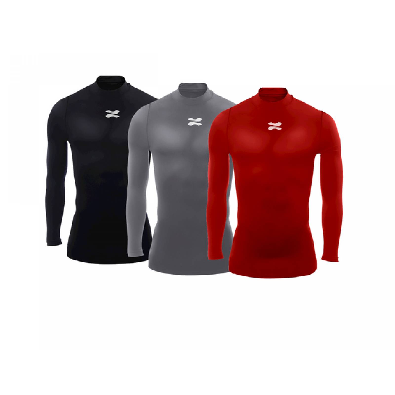 Playera Deportiva Manga Larga Licra De Compresión Pack 3 