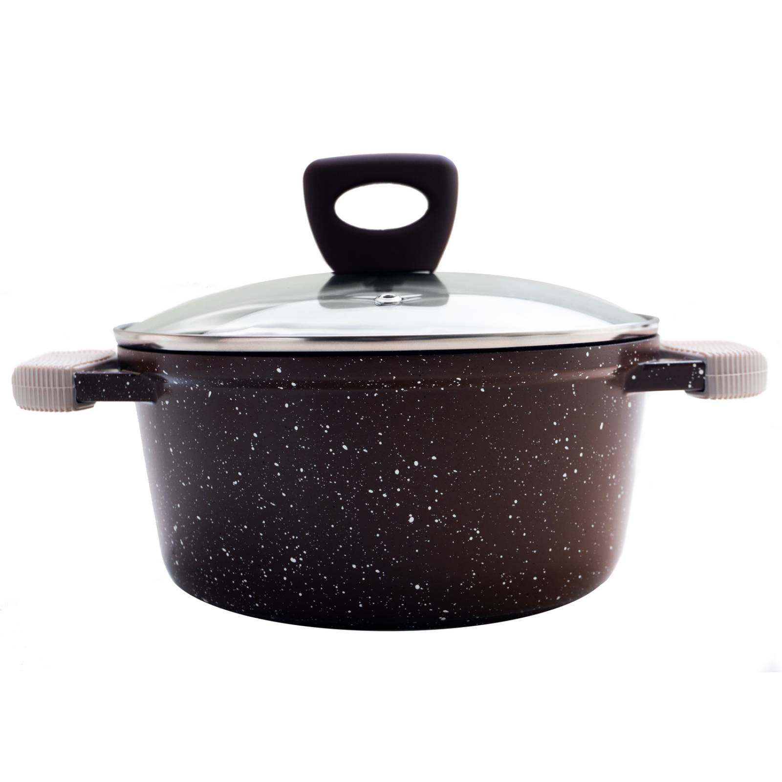 Batería de Cocina Aluminio Grunberg Antiadherente de Mármol 10 piezas Café