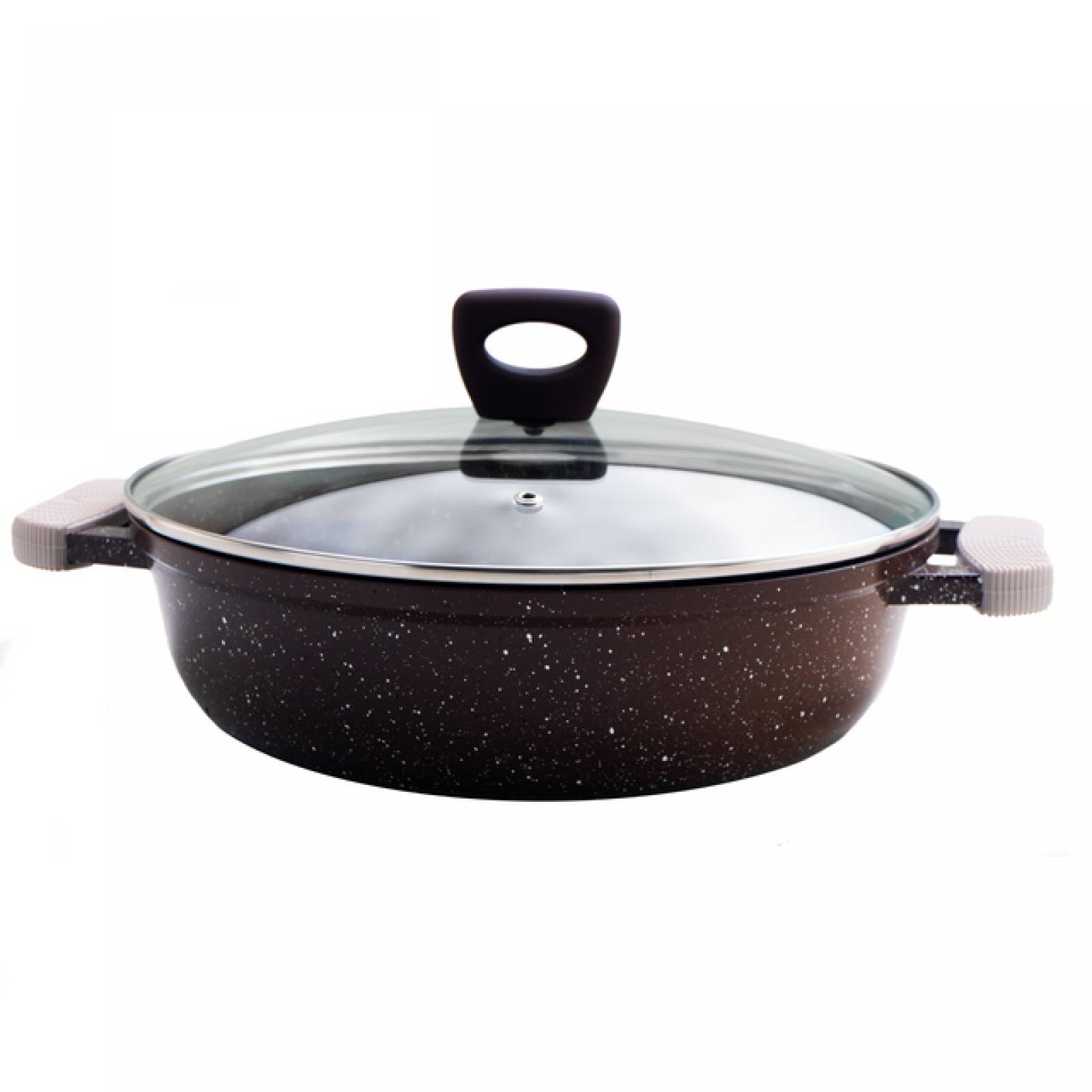 Batería de Cocina Aluminio Grunberg Antiadherente de Mármol 10 piezas Café