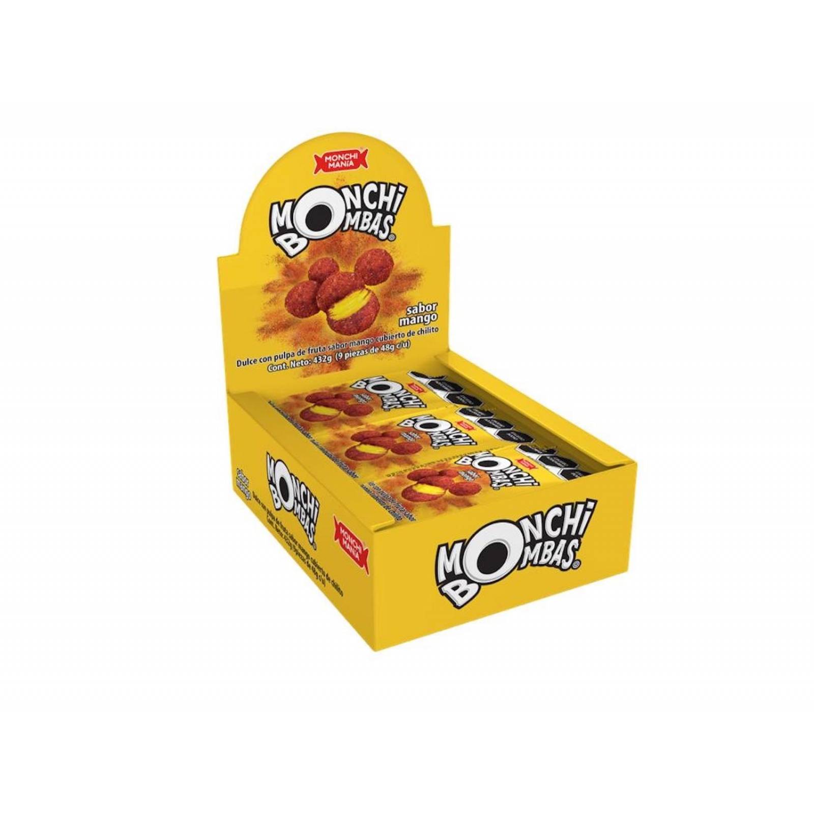 Monchibombas Dulce Suave Cubierto Con Chilito (Mango, 9 Packs) 