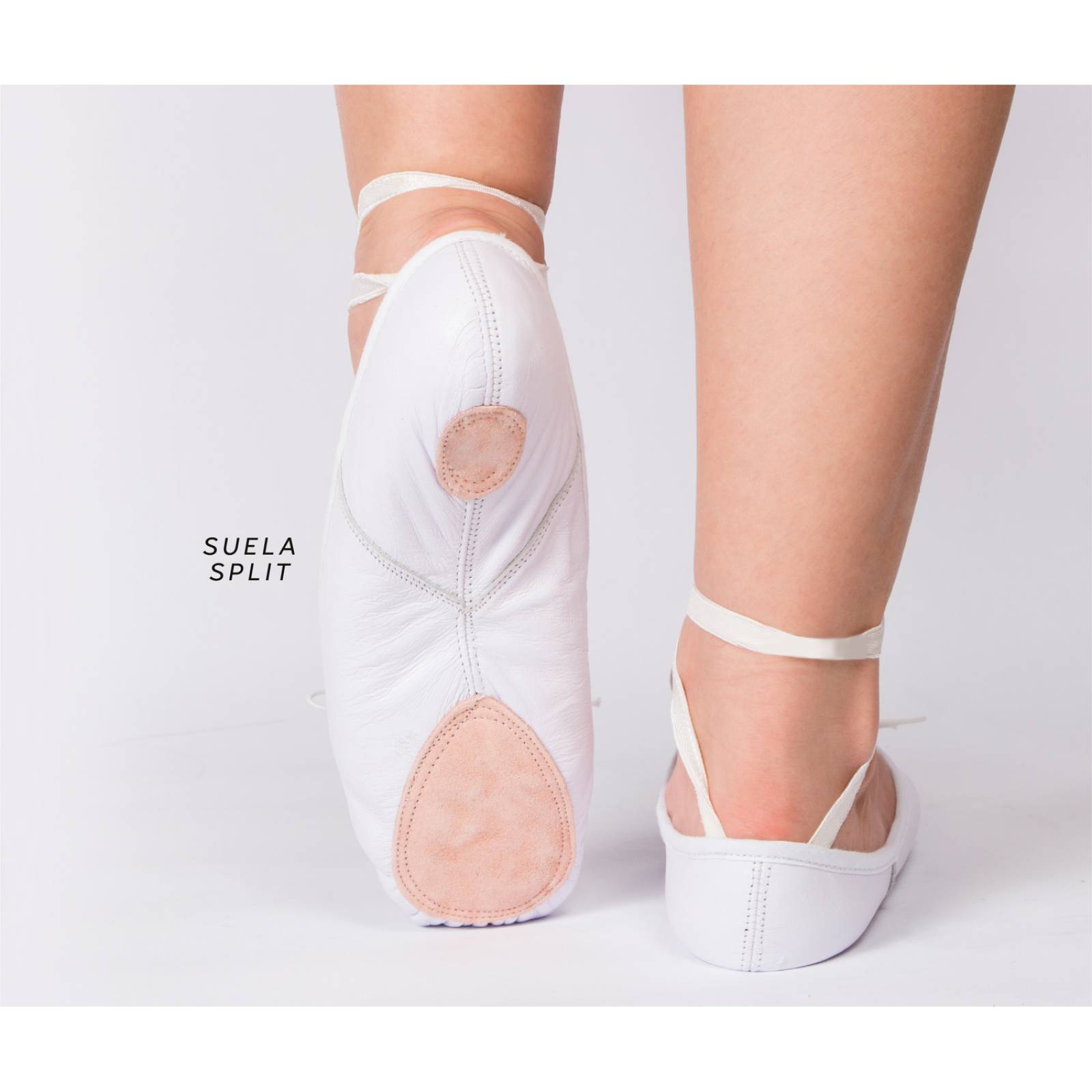 Zapatilla De Ballet Split De Piel Negro y Blanco Tallas 15 - 30 