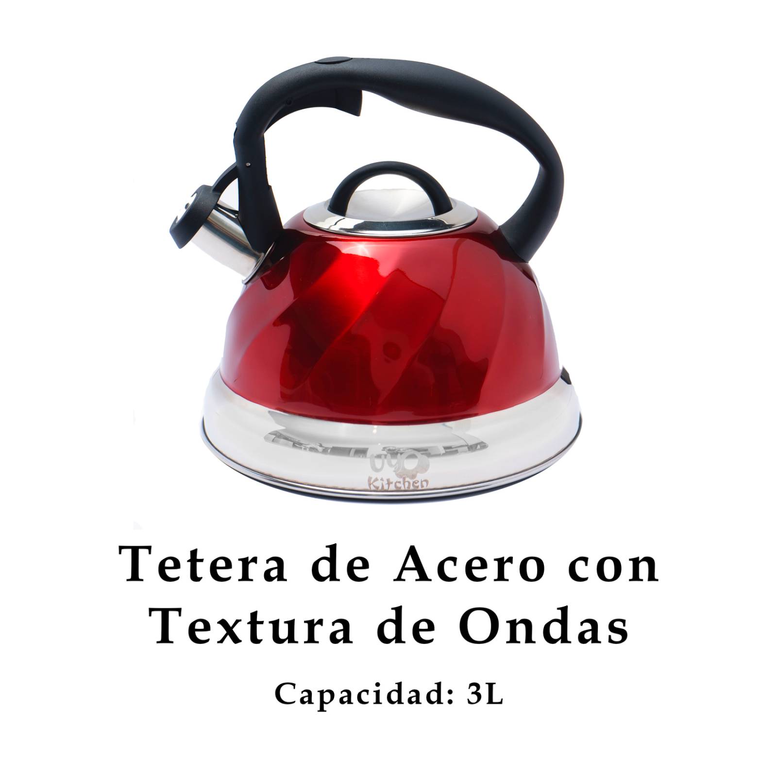Tetera Silbante de Acero Inoxidable Cafetera Silbadora 3L Rojo Unitalla