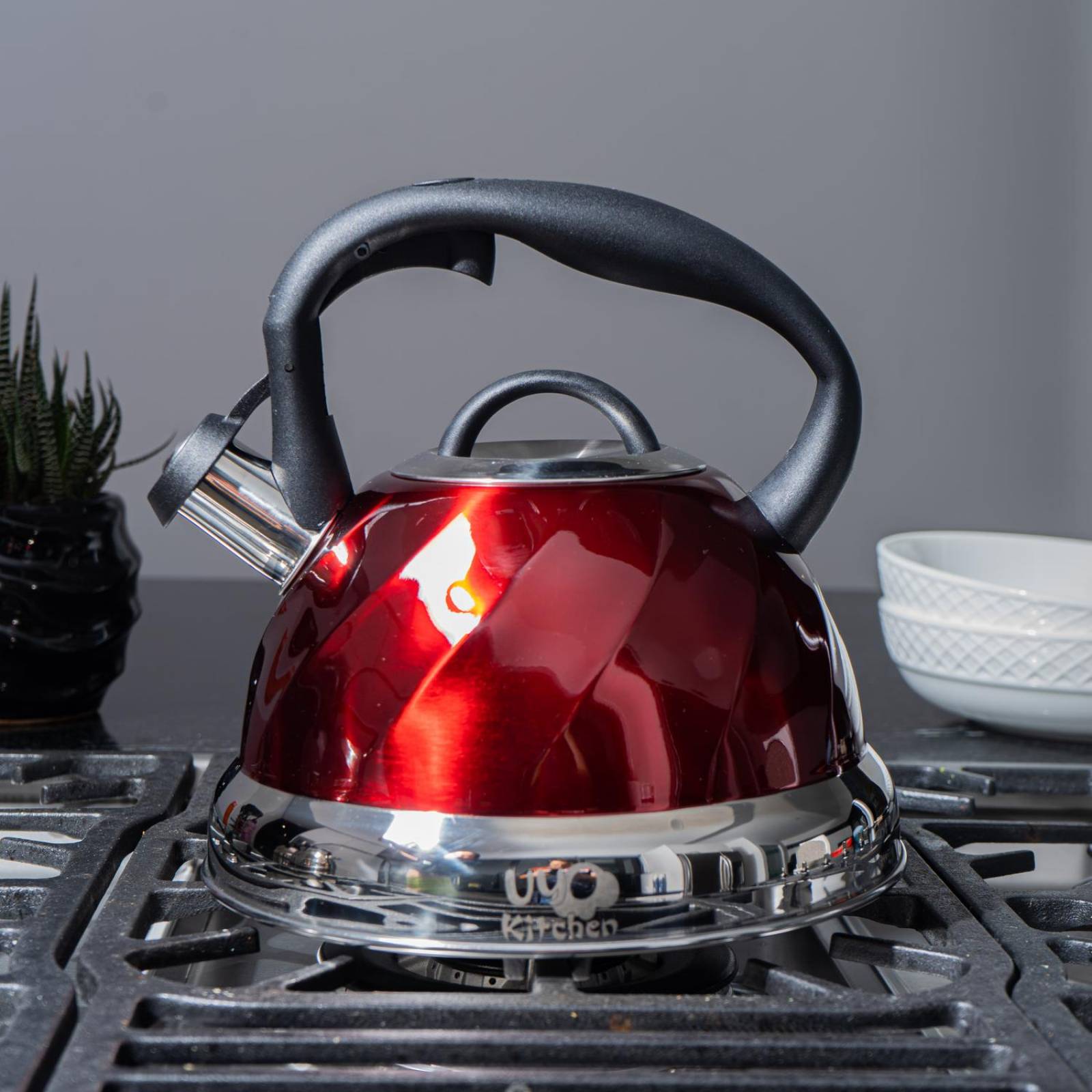 Tetera Silbante de Acero Inoxidable Cafetera Silbadora 3L Rojo Unitalla