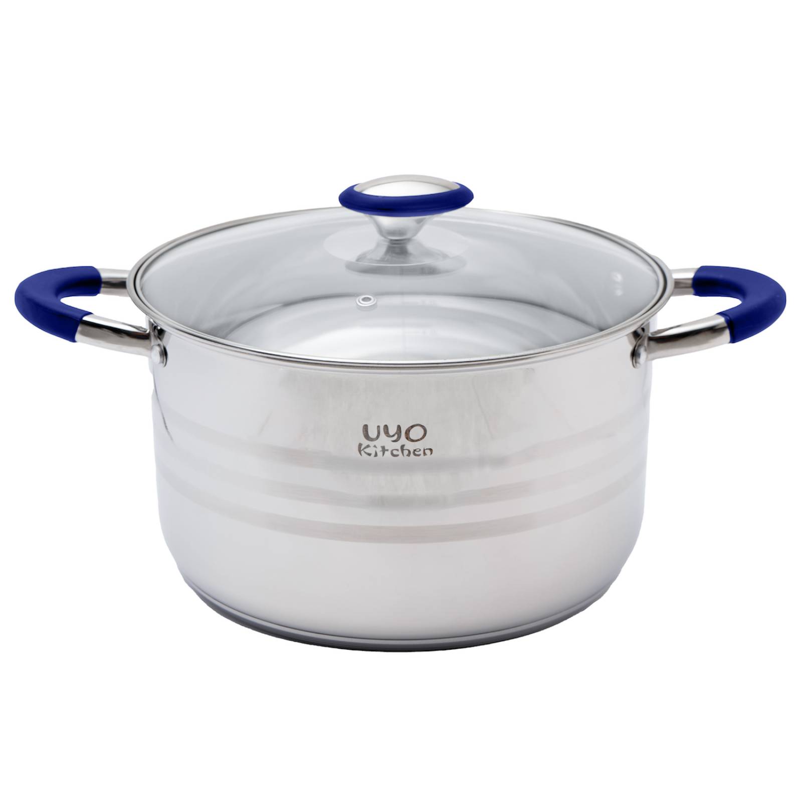 Bateria de Cocina Acero Inoxidable Con Antiadherente 9 Pzas Azul