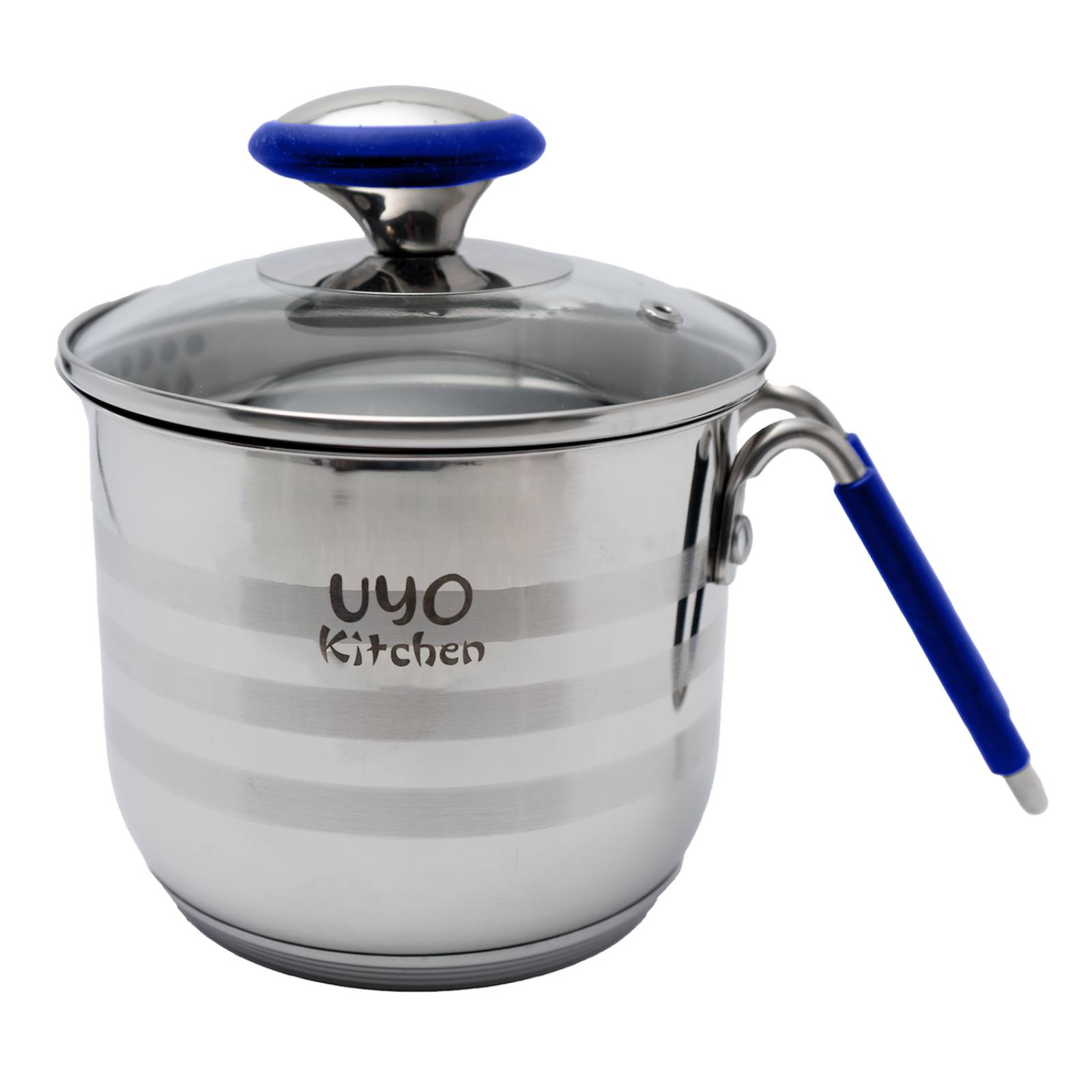Bateria de Cocina Acero Inoxidable Con Antiadherente 9 Pzas Azul