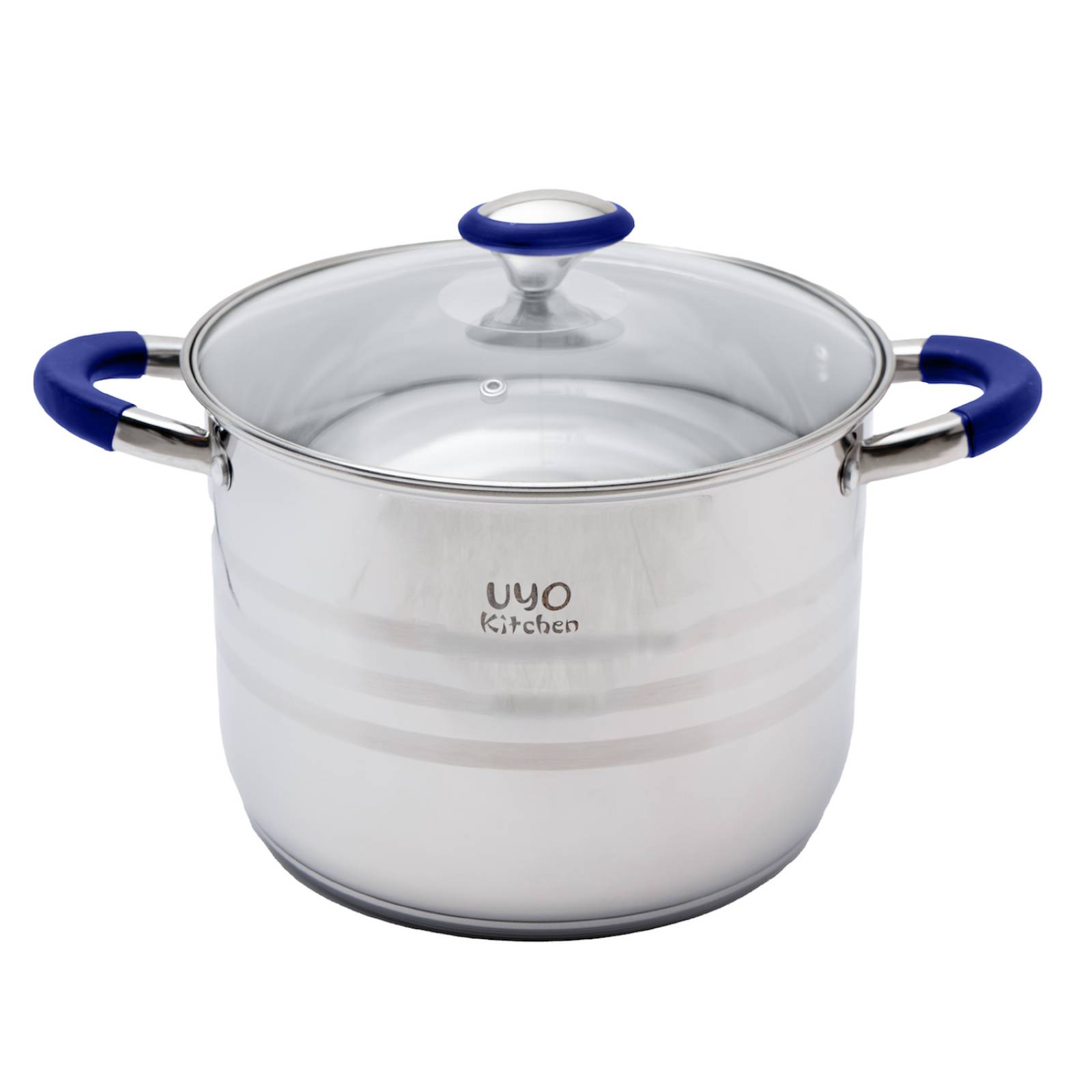 Bateria de Cocina Acero Inoxidable Con Antiadherente 9 Pzas Azul