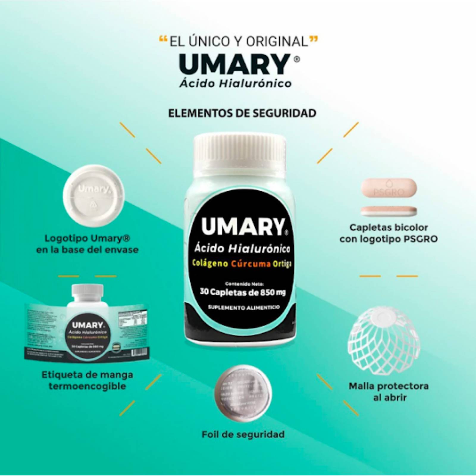 UMARY 2 Ácido Hialurónico y 1 Colágeno Hidrolizado 