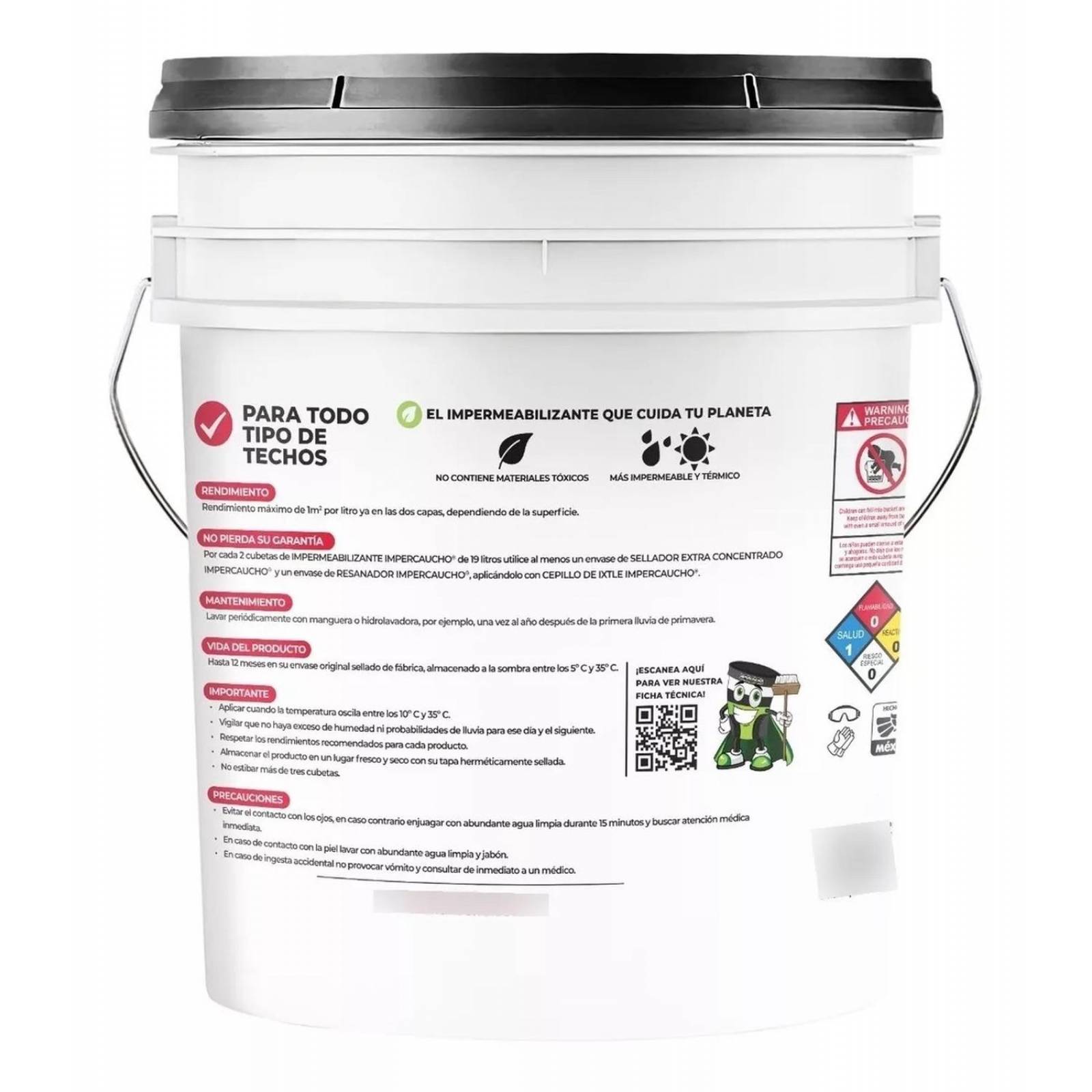 Impermeabilizante Impercaucho 12años Original Fibratado 20m2 Rojo Terracota