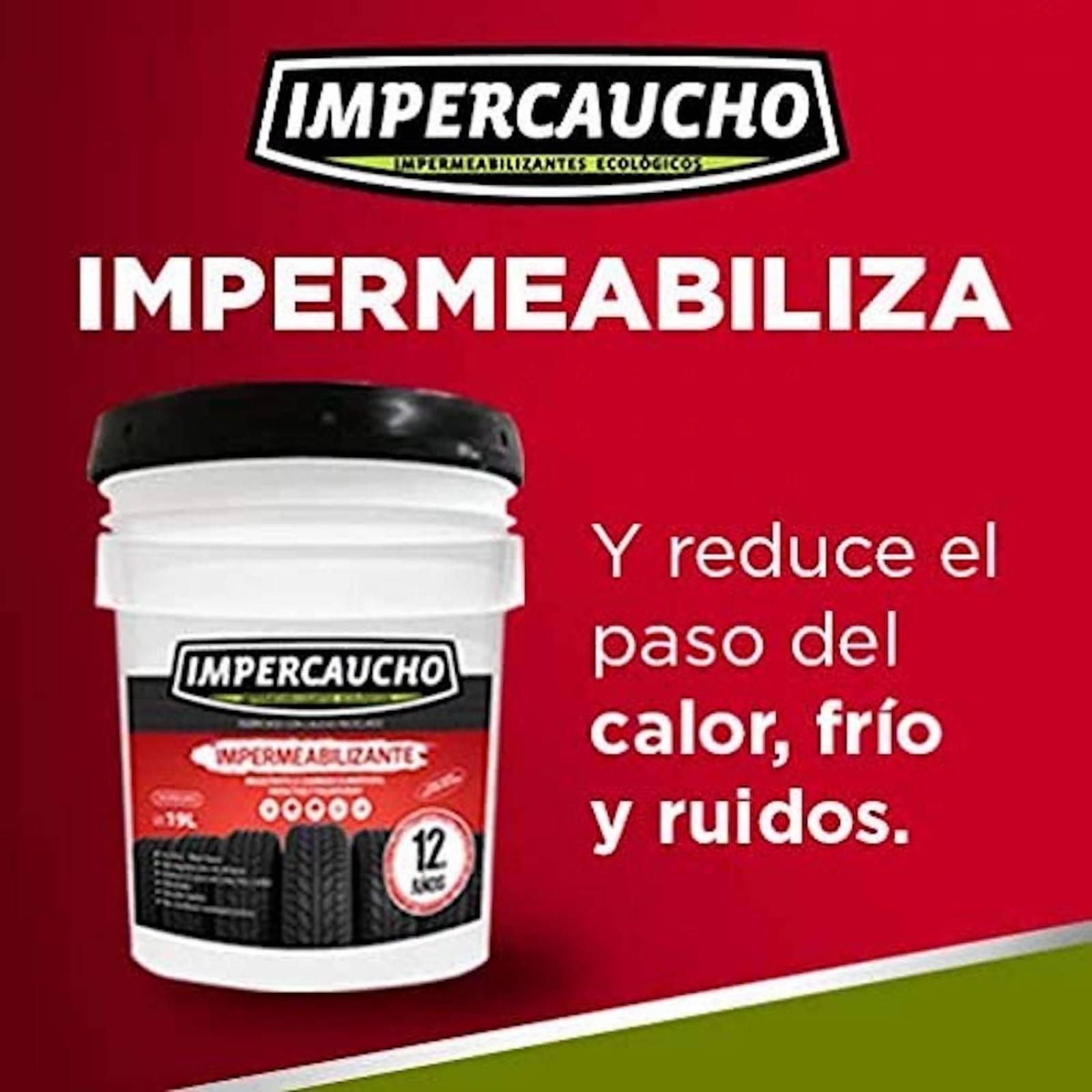 Impermeabilizante Impercaucho 12años Original Fibratado 20m2 Blanco
