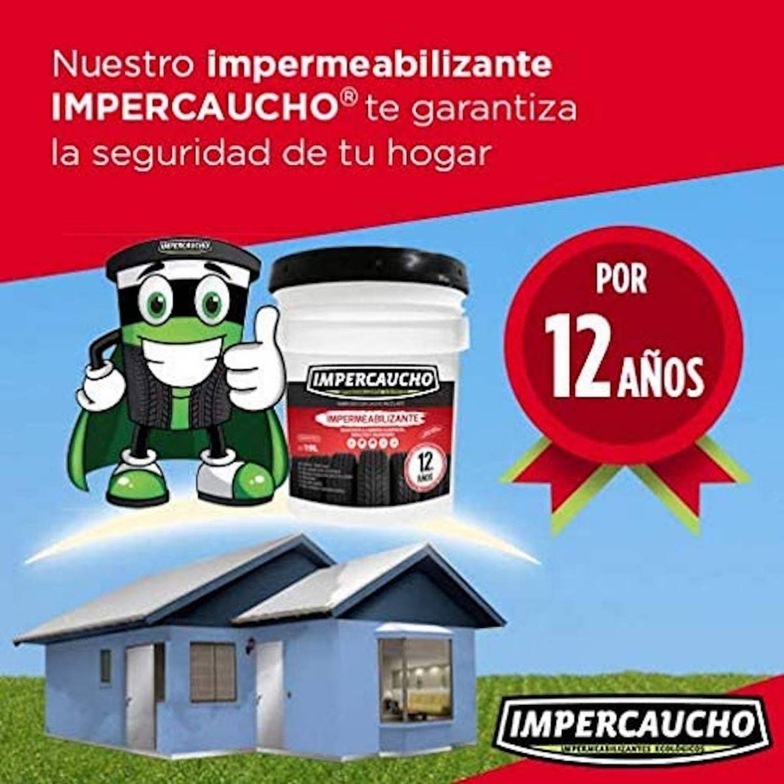 Impermeabilizante Impercaucho 12años Original Fibratado 20m2 Blanco