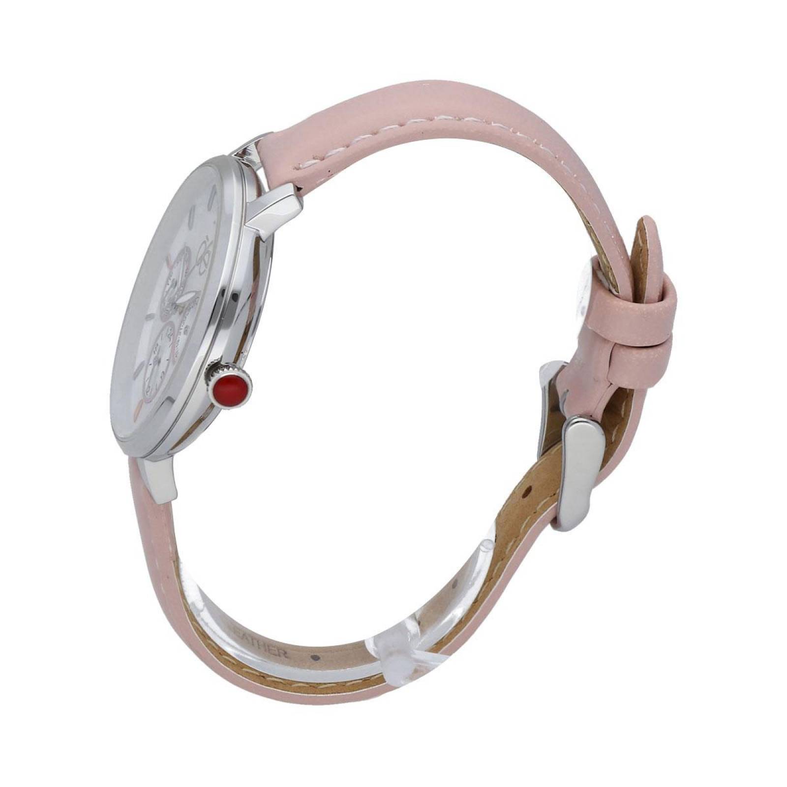 Cloe Reloj Análogo Dama Casual Correa De Tacto Piel Simuladores OE1801 Rosa 30mm
