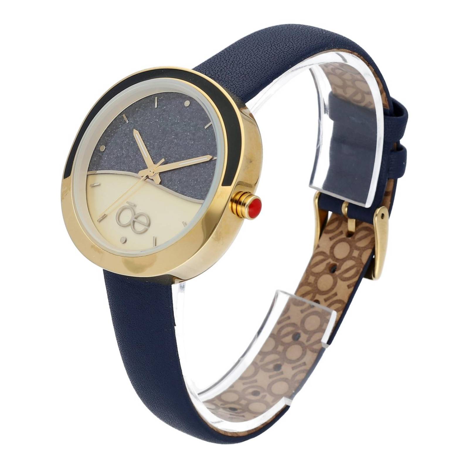 Cloe Reloj Análogo Dama Casual Correa De Tacto Piel Doble fondo con detalle OE OE1838 