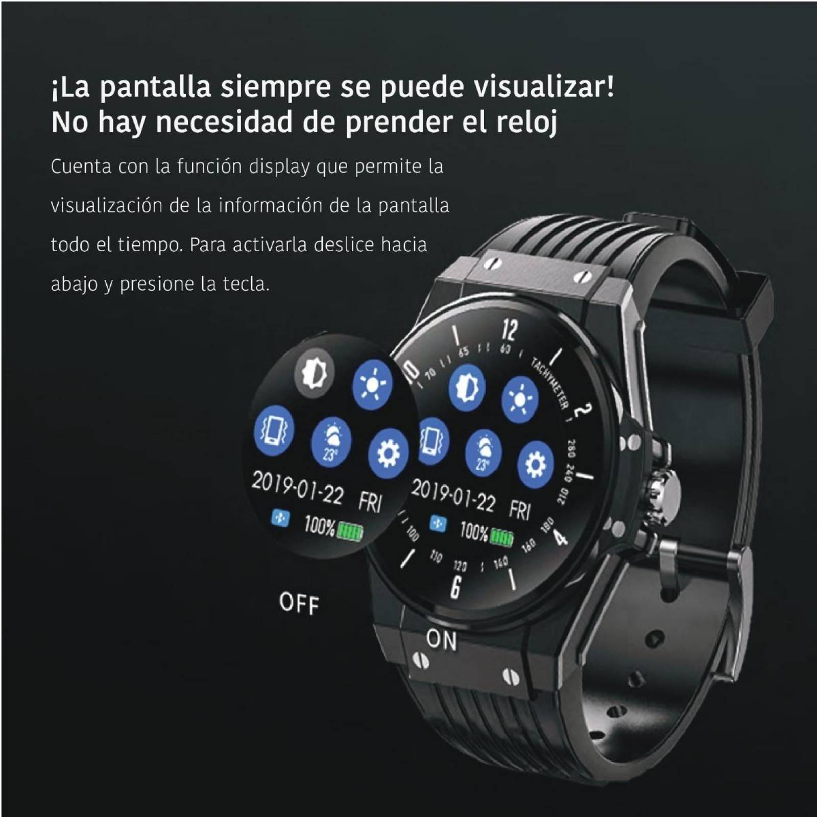 Smartwatch Nu nordic Unisex Deportivo Correa De Silicon Pantalla