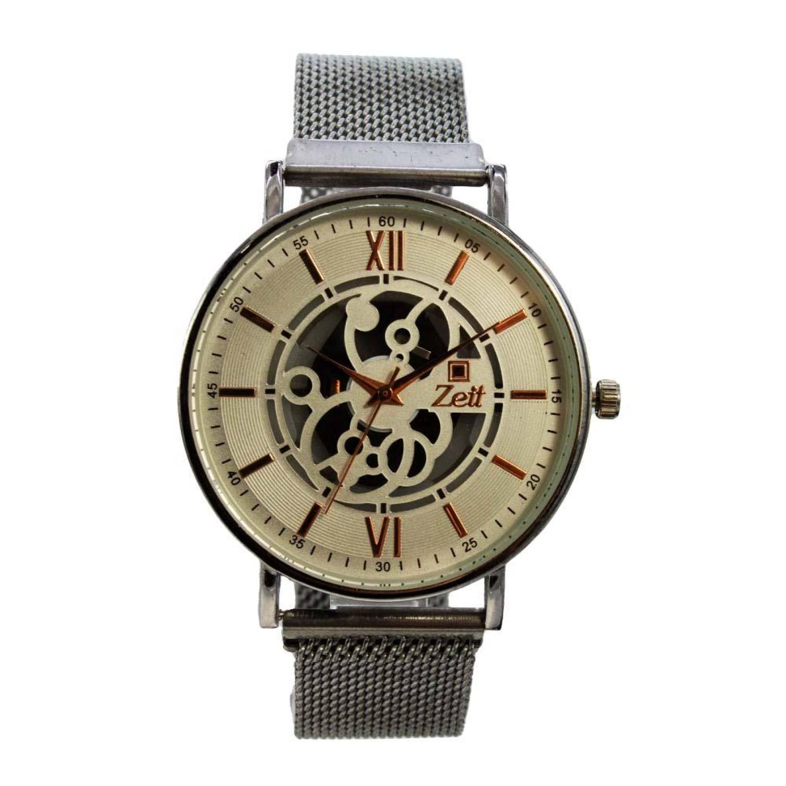 Reloj Análogo Zeit Unisex Casual Correa De mesh Numeros Romanos Plateado 40mm